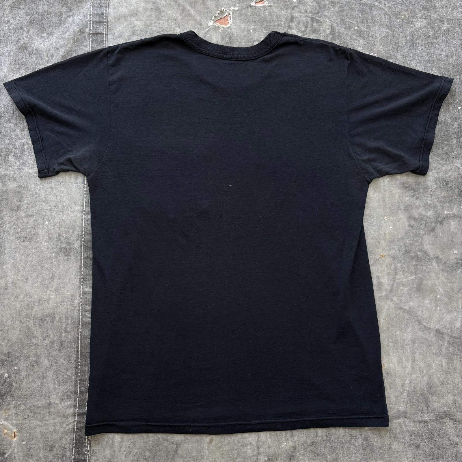 Fruit Of The Loom Vintage 90s Y2K Black Grunge Faded Distressed Pocket Tee Size US M / EU 48-50 / 2 - 5 Thumbnail