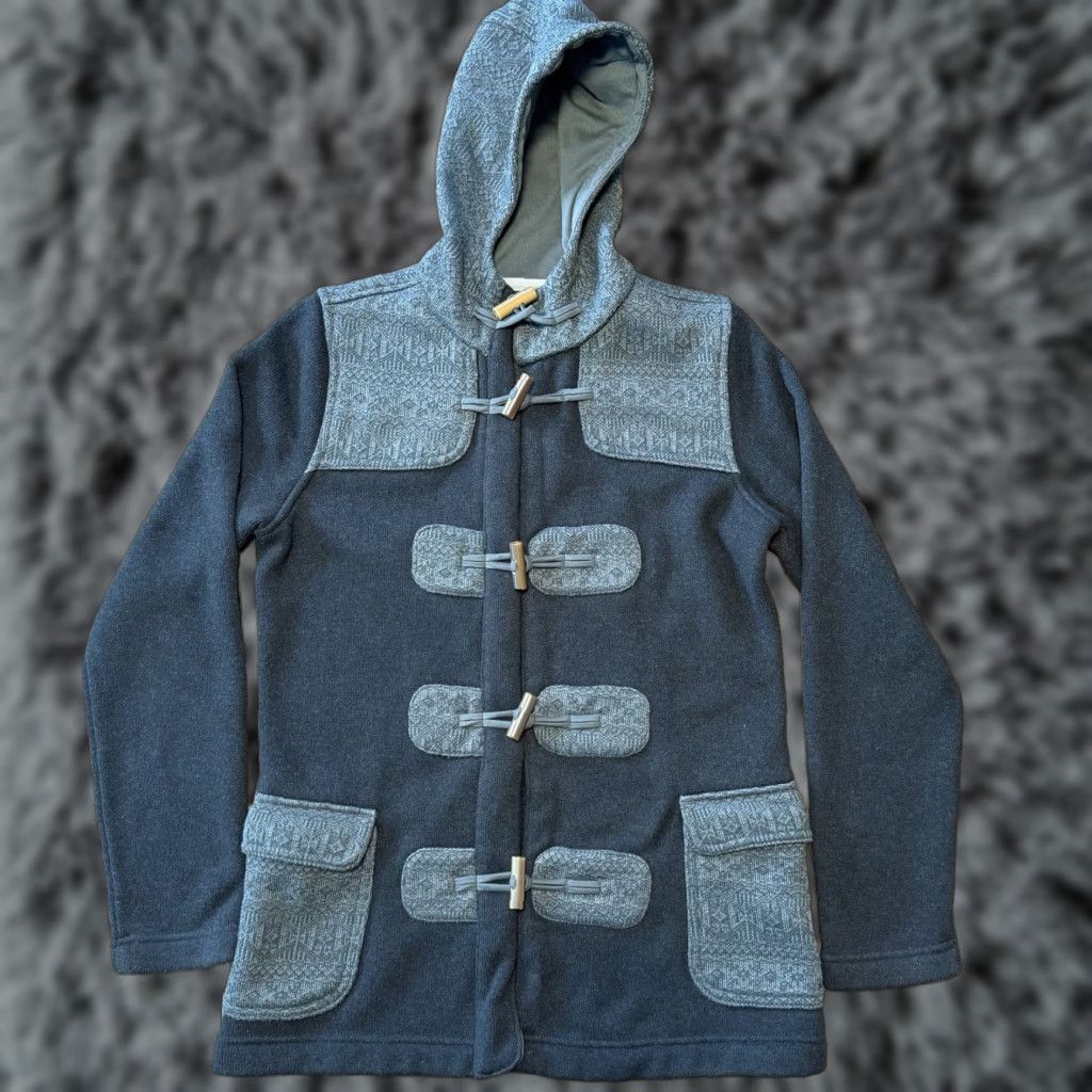 Patagonia Patagonia Womens Medium Black Gray Toggle Hooded Duffle Fleece Jacket Icelandic Parka Described as Great Condition Size M / US 6-8 / IT 42-44 - 1 Thumbnail