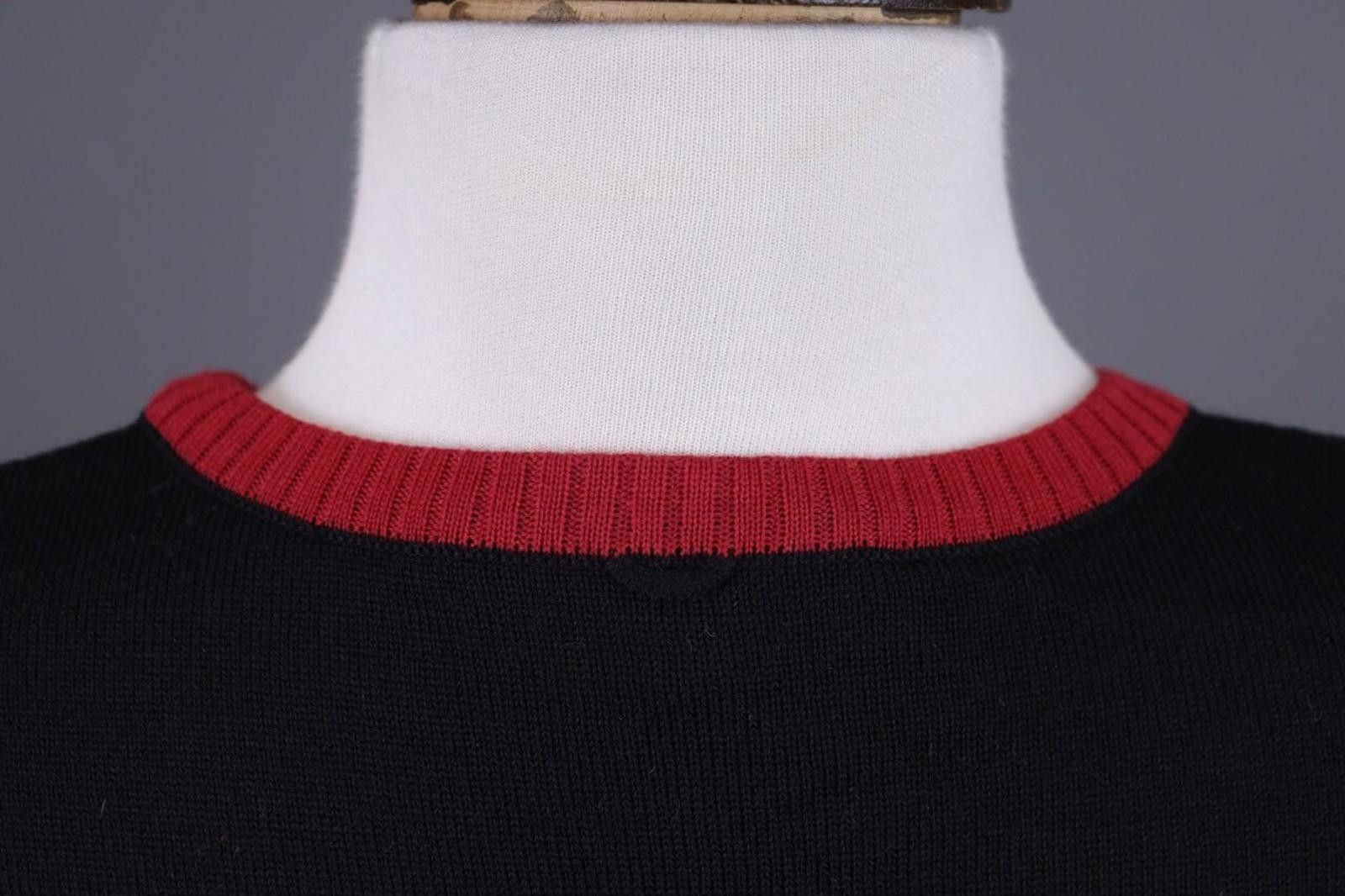 Escada Vintage Escada Black/Red Wool Knit Vest Sweater Size 40 Size M / US 6-8 / IT 42-44 - 12 Thumbnail