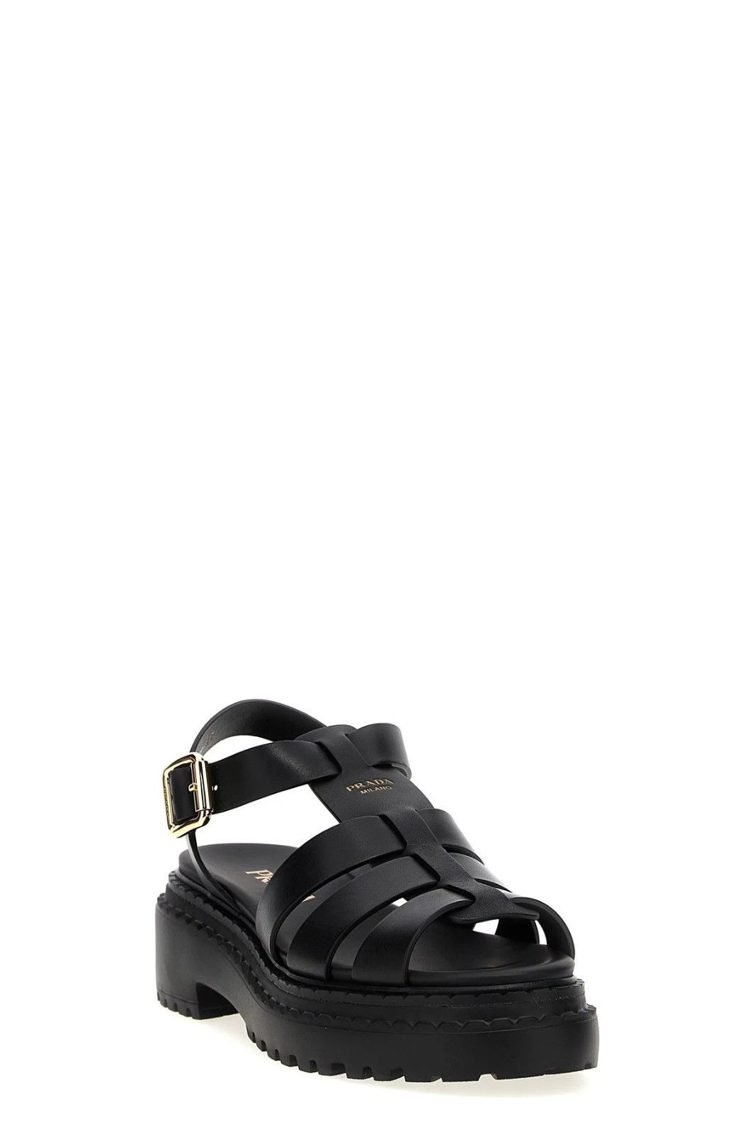 Prada PRADA Monolith Black Leather Sandals New & Authentic Size US 10 / IT 40 - 2 Thumbnail