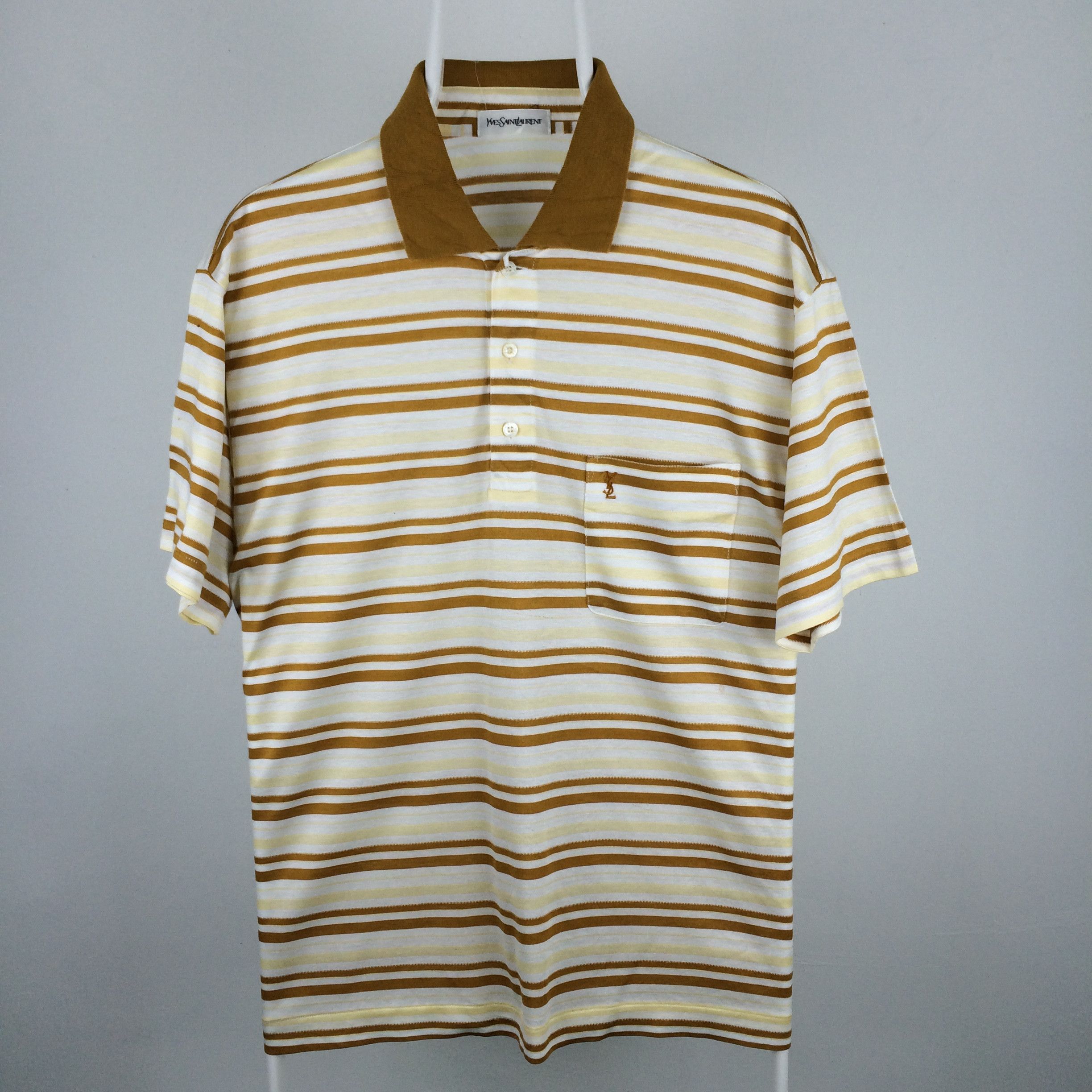 Vintage × Yves Saint Laurent G16 YVES SAINT LAURENT VINTAGE STRIPED POLO SHIRT Size US L / EU 52-54 / 3 - 1 Thumbnail
