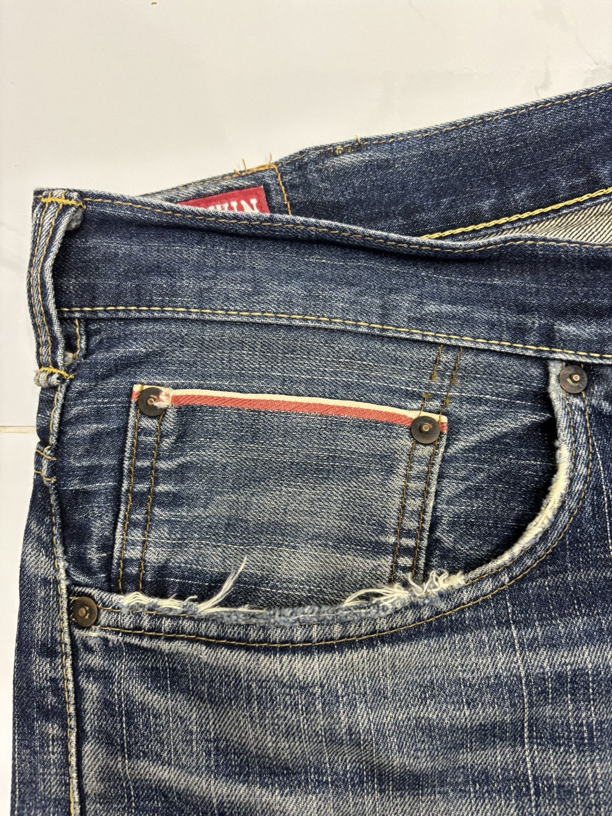 Edwin × If Six Was Nine × Le Grande Bleu (L.G.B.) 🔥VINTAGE EDWIN 505z SELVAGE DENIM MADE IN JAPAN BAGGY JEANS Size US 41 - 10 Thumbnail