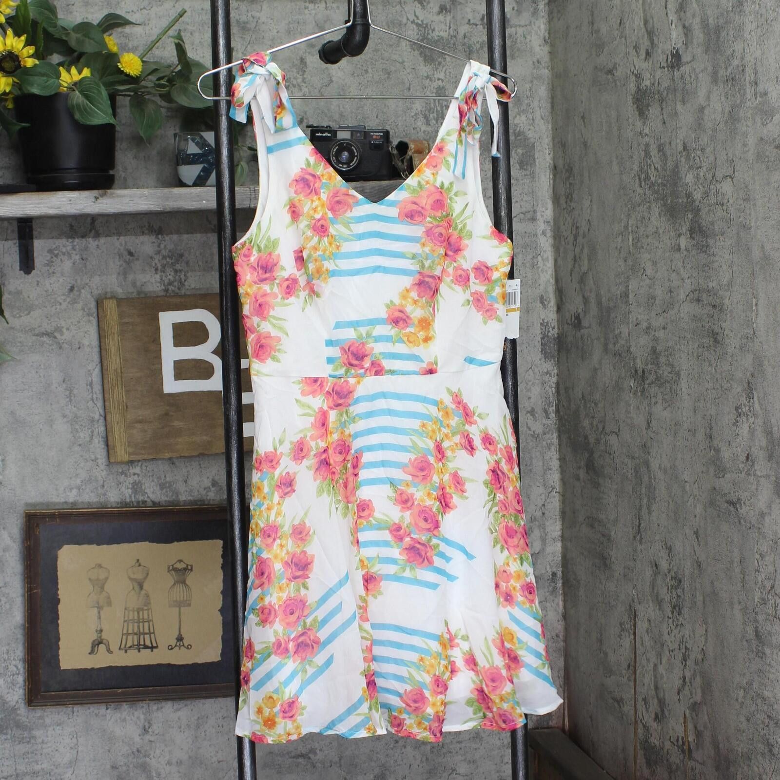 Other New City Studios Belted Fit & Flare Dress White Multi 7 Size M / US 6-8 / IT 42-44 - 1 Thumbnail