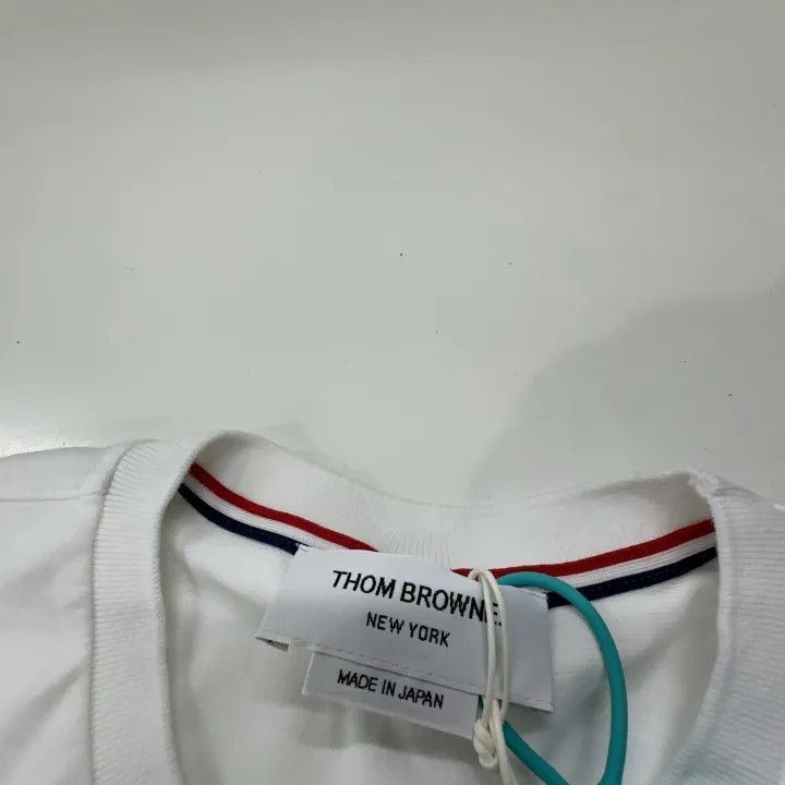 Thom Browne Thom Browne White Ribbed Detail T-Shirt -2507 Size US L / EU 52-54 / 3 - 5 Thumbnail