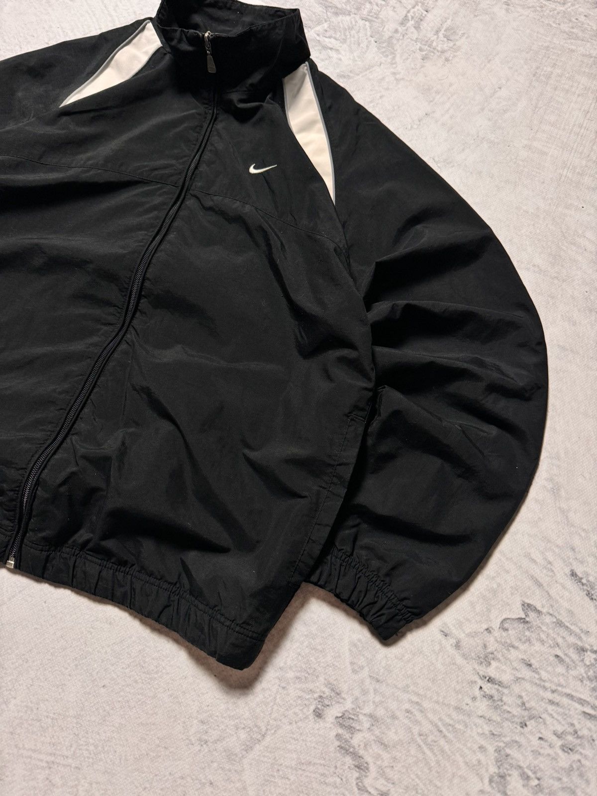 Nike × Vintage 00s Nike Vintage Mini Swoosh Oversize Drill Track Jacket Y2K Size US M / EU 48-50 / 2 - 4 Thumbnail