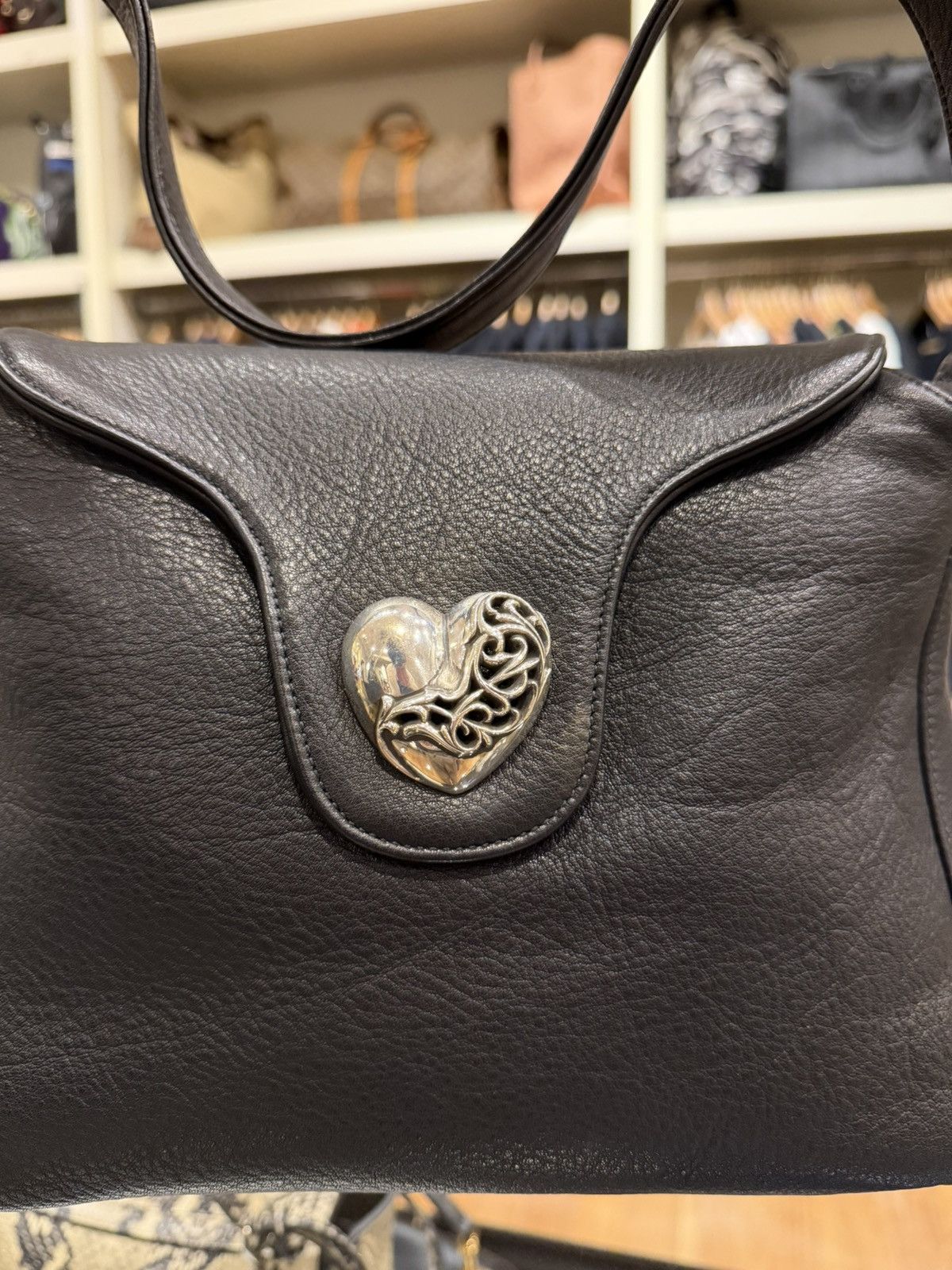 Chrome Hearts Chrome Hearts Vine Flap Silver Embellished Leather Bag Size ONE SIZE - 2 Thumbnail