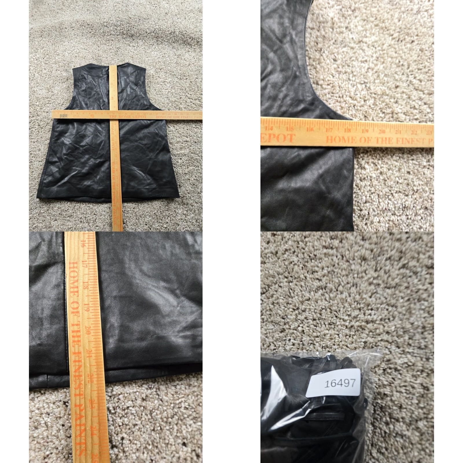 LAMARQUE Lamarque Leather Vest Medium Womens Black Sleeveless Lace Front Lined Pullover Biker Motorcycle Vest Casual Jacket Women M Black Lace Front Lined Vest Size M / US 6-8 / IT 42-44 - 8 Thumbnail