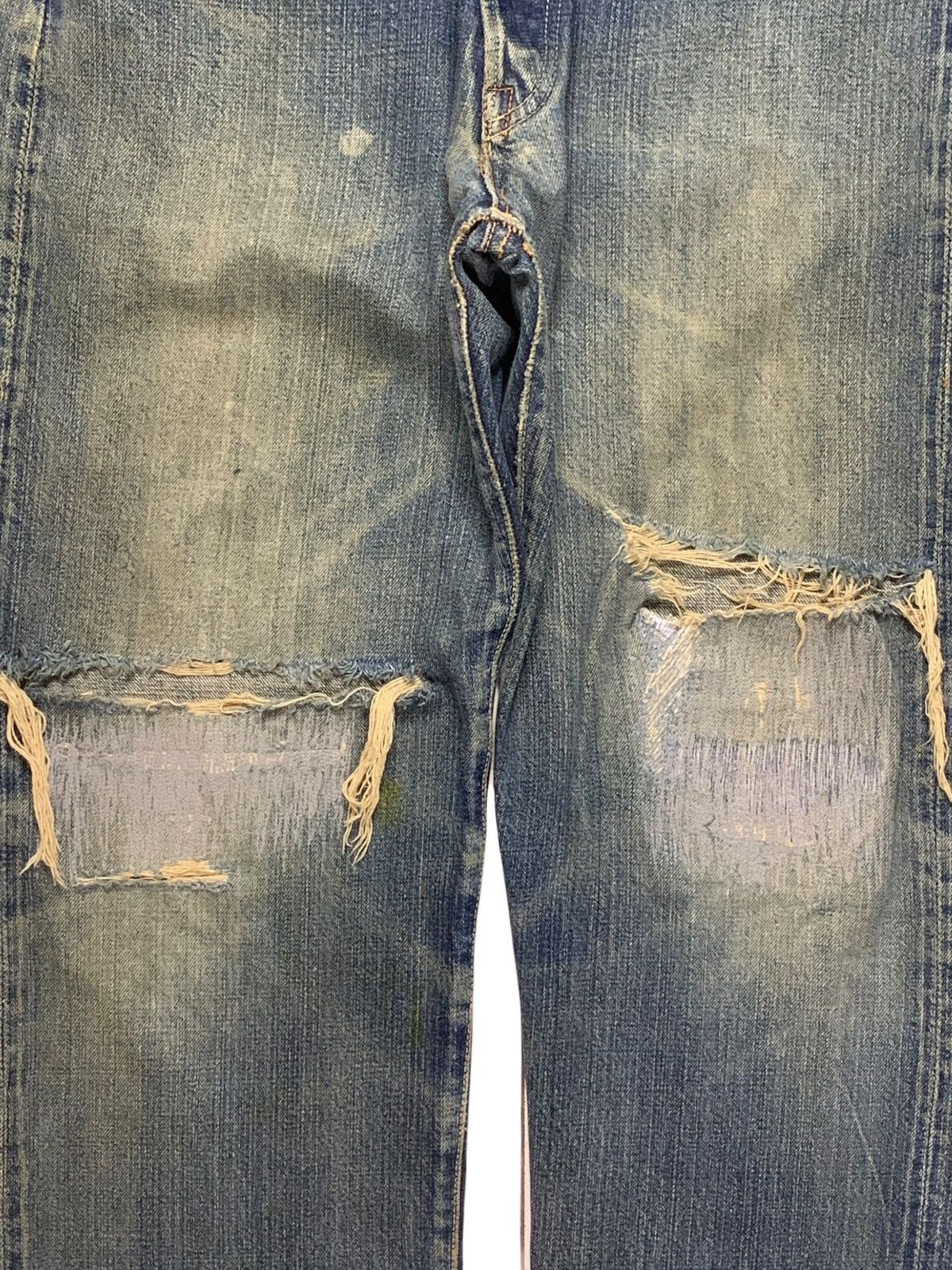 Japanese Brand × The Real McCoy's Vintage Mc Coy Selvedge Mud Wash Distressed Baggy Jeans Size US 31 - 7 Thumbnail