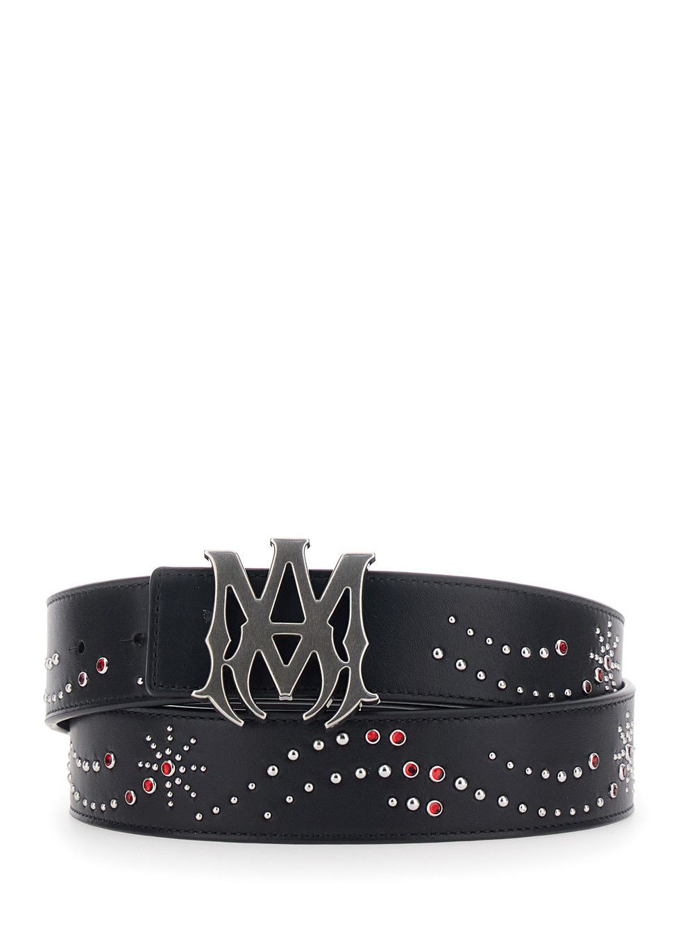 Amiri Belt with Logo Buckle Closure on the Front and All-Over Stud Decoration in Black Leather for Men Size ONE SIZE - 1 Thumbnail