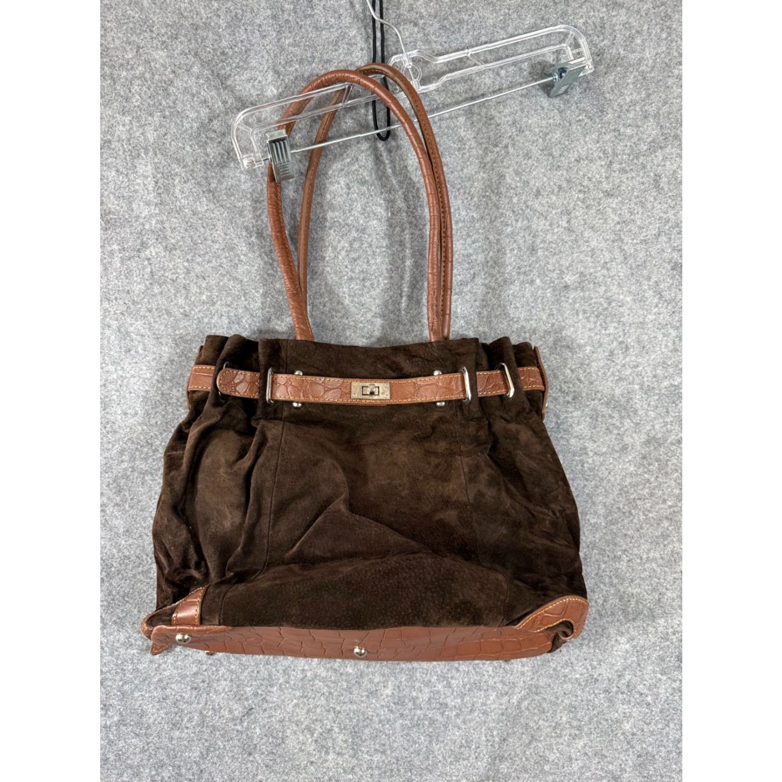 Vintage VINTAGE Gun Tote’n Mamas Shoulder Bag Womens Brown Concealed Carry Suede Leather Purse Size ONE SIZE - 3 Thumbnail