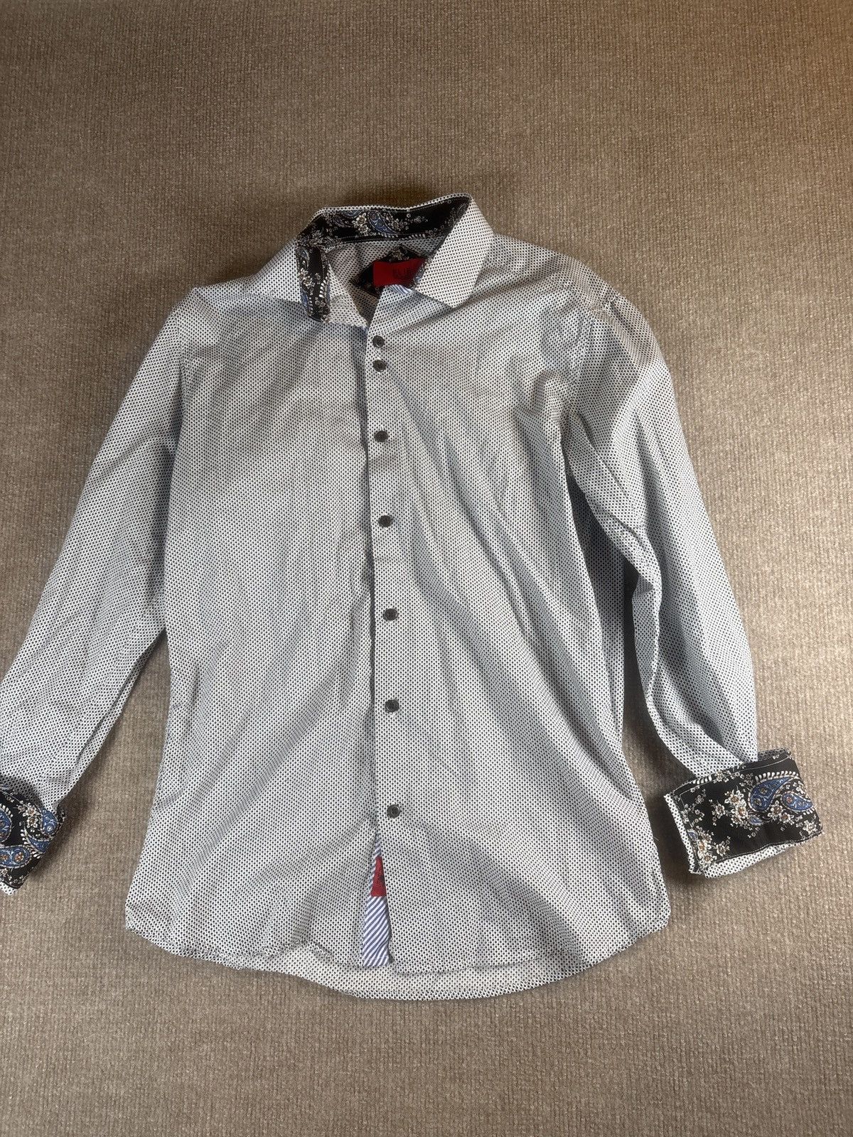 Other Elie Balleh Modern Fit Sm Slim Paisley Lined Contrast Cuff Size US S / EU 44-46 / 1 - 1 Thumbnail