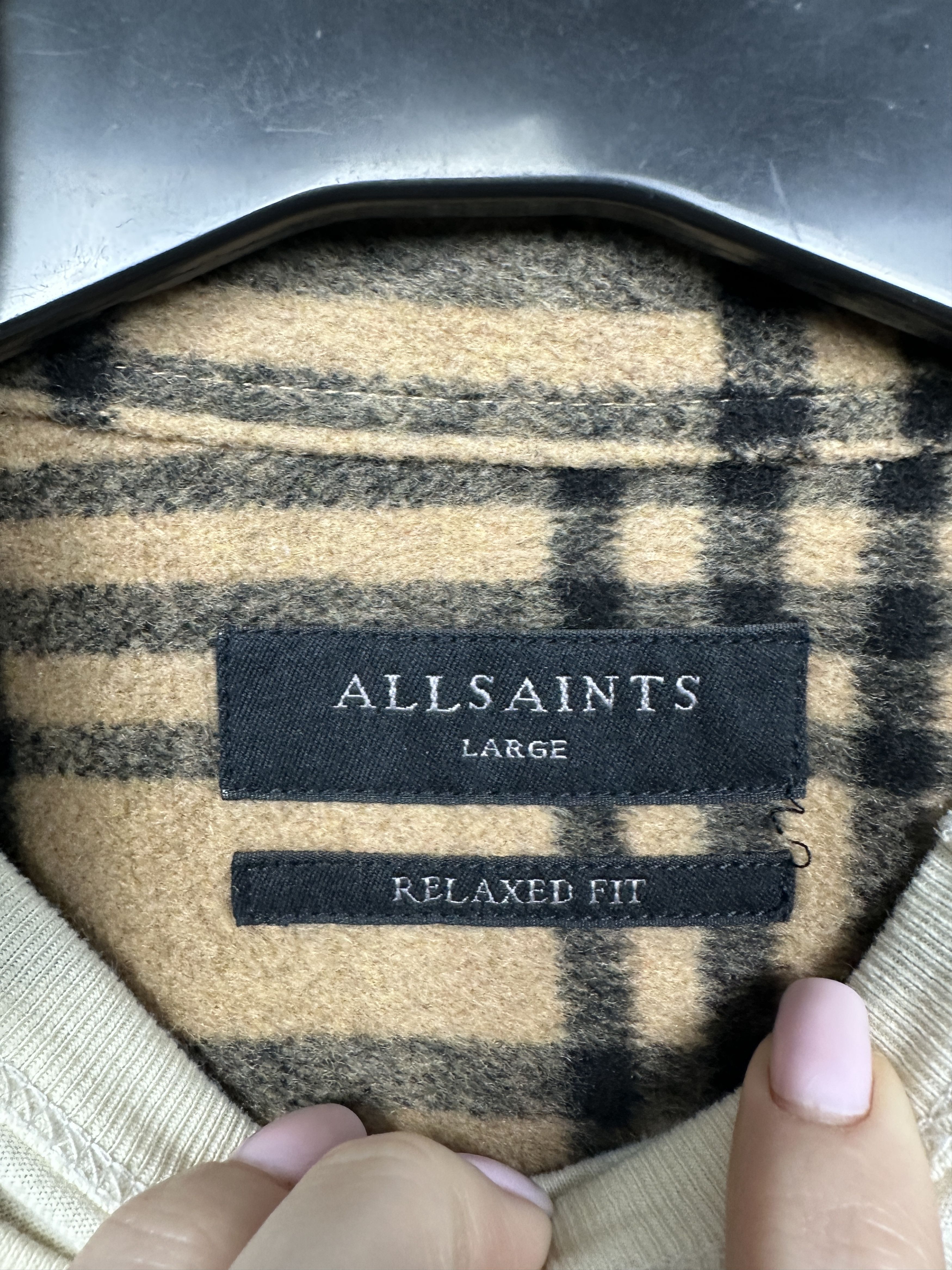 Allsaints Allsaints Mens Statland Wool Flannel Shirt Overshirt Jacket Size US L / EU 52-54 / 3 - 3 Thumbnail