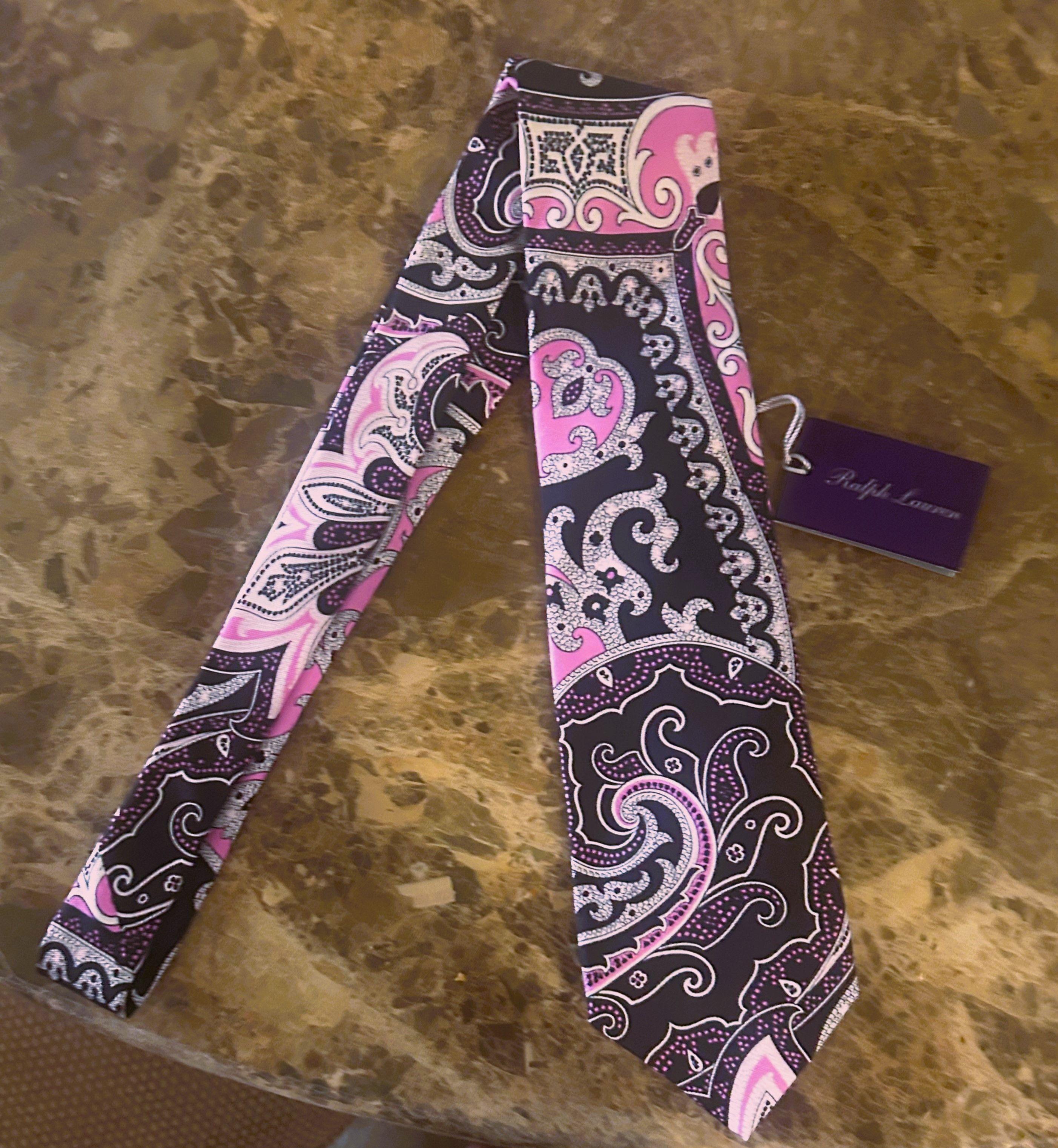 Ralph Lauren Purple Label Ralph Lauren Purple Label Paisley Silk Tie Handmade in Italy Size ONE SIZE - 1 Thumbnail