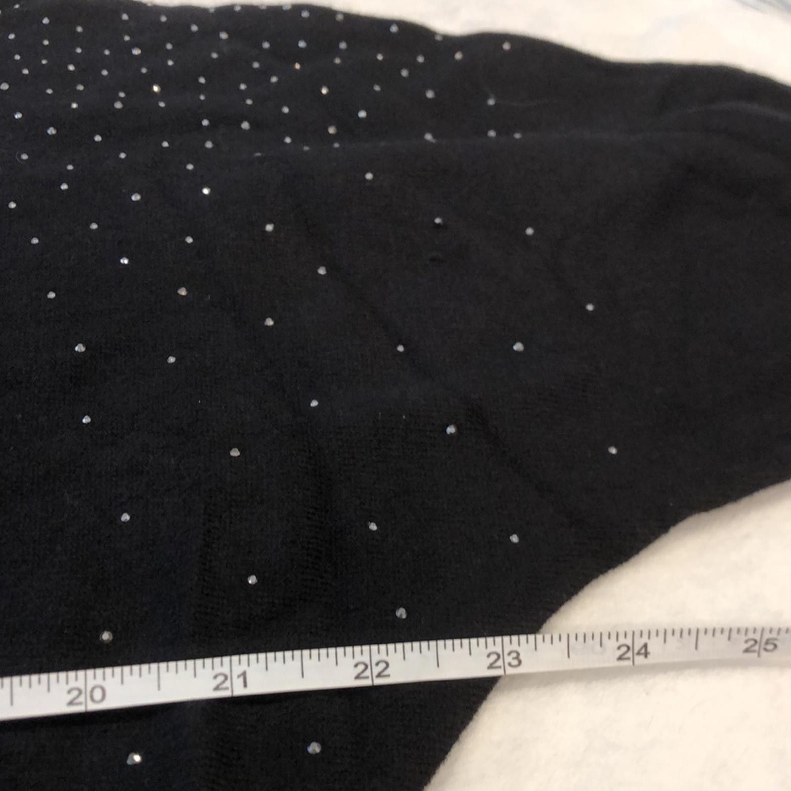 Ellesse Elle Black rhinestone sweater scoop neck cropsleeves small Size S / US 4 / IT 40 - 7 Thumbnail