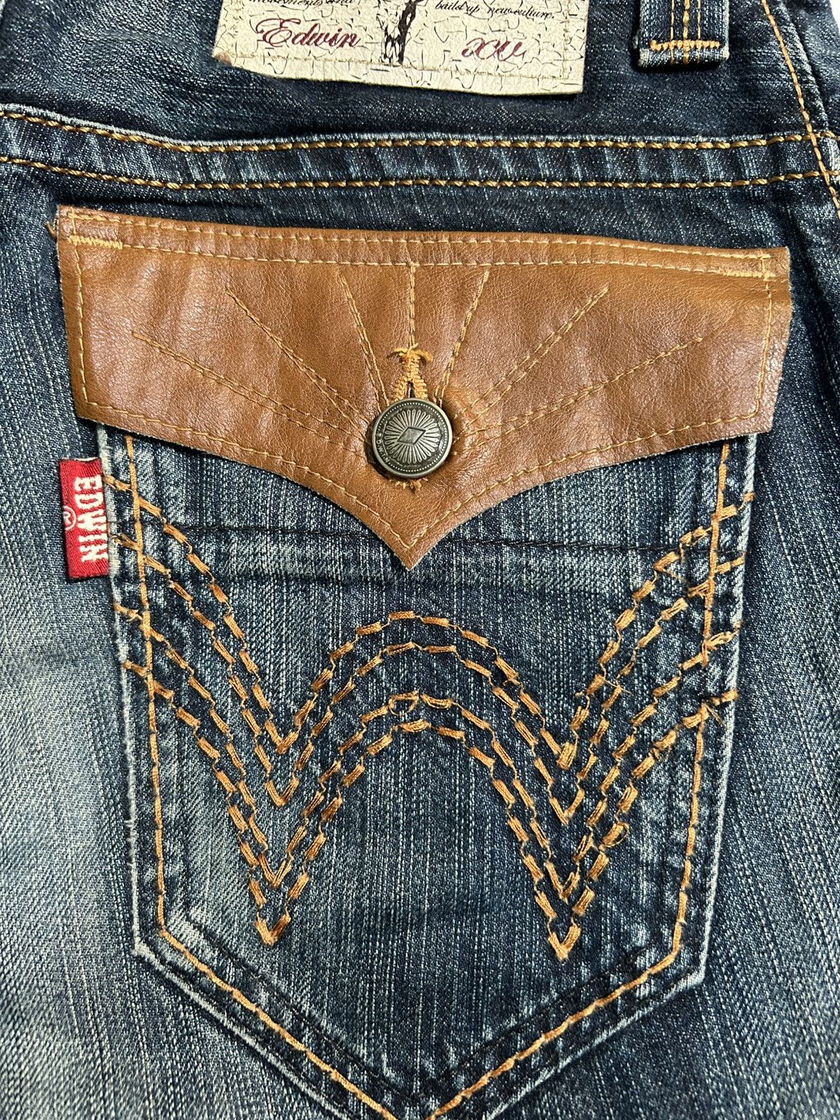 Japanese Brand × Kapital × Vintage FLARE💥 EDWIN XVS NAVAJO MUDWASH PUNK GRUNGE DISTRESSED DENIM Size US 31 - 3 Thumbnail