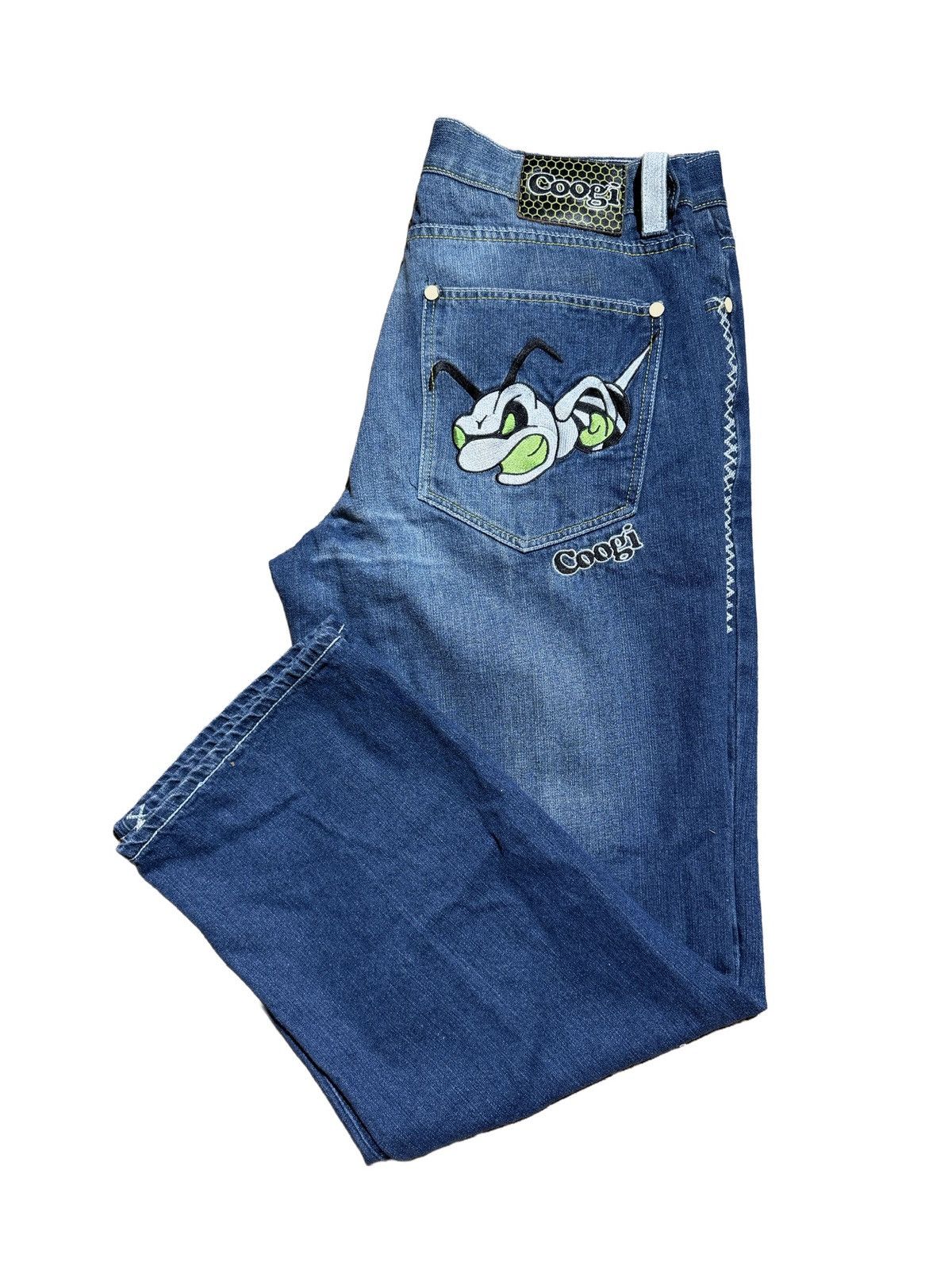 Coogi Coogi Embroidered Bug Denim Jeans – Y2K Streetwear – Rare Size US 36 / EU 52 - 3 Thumbnail