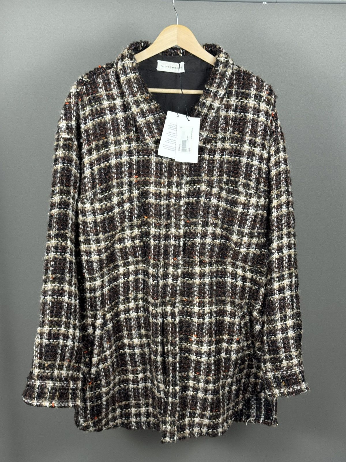 Faith Connexion Faith Connexion Brown Tweed Plaid Shirt Size US S / EU 44-46 / 1 - 5 Thumbnail