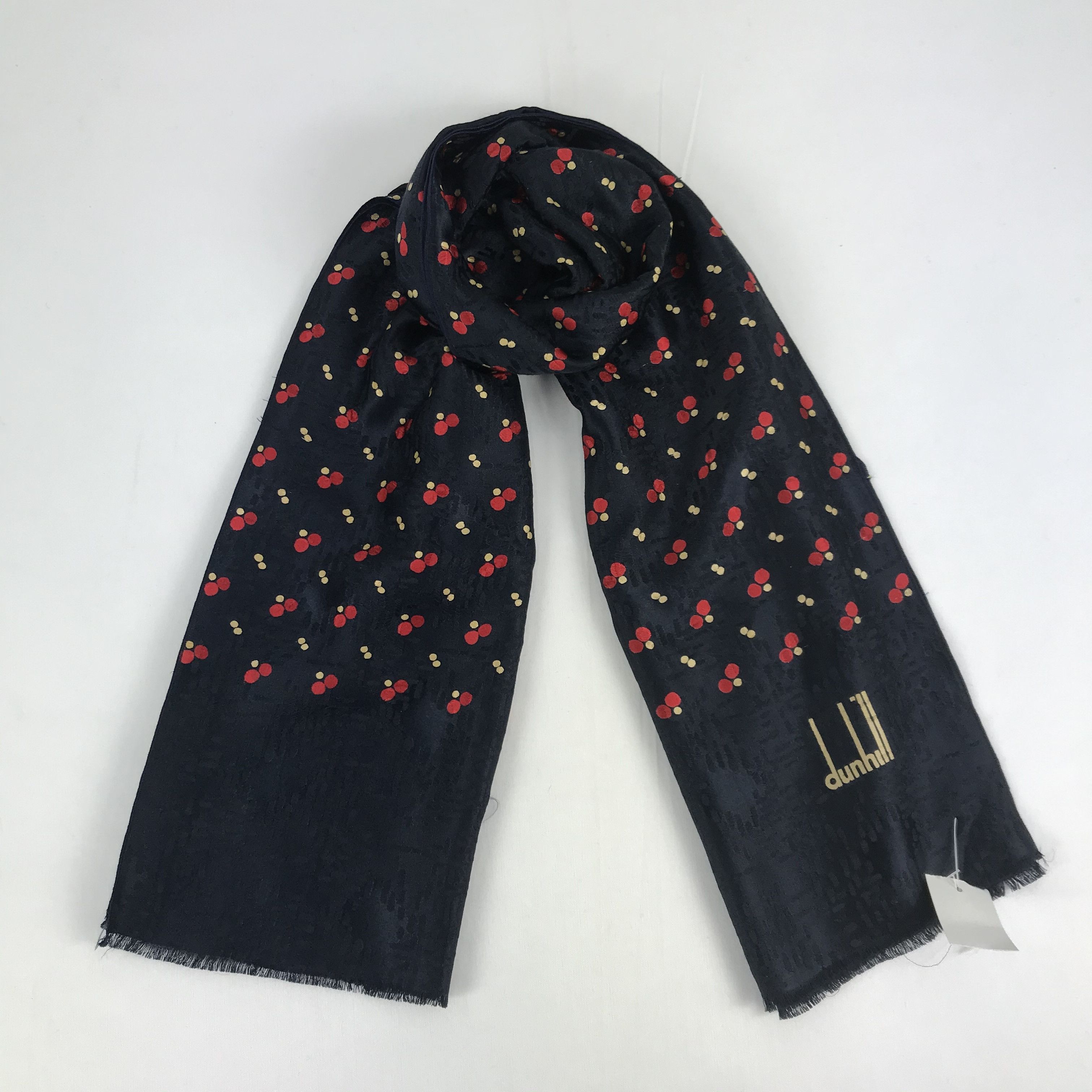 Vintage Alfred Dunhill Scarf Silk Muffler Wool Scarves