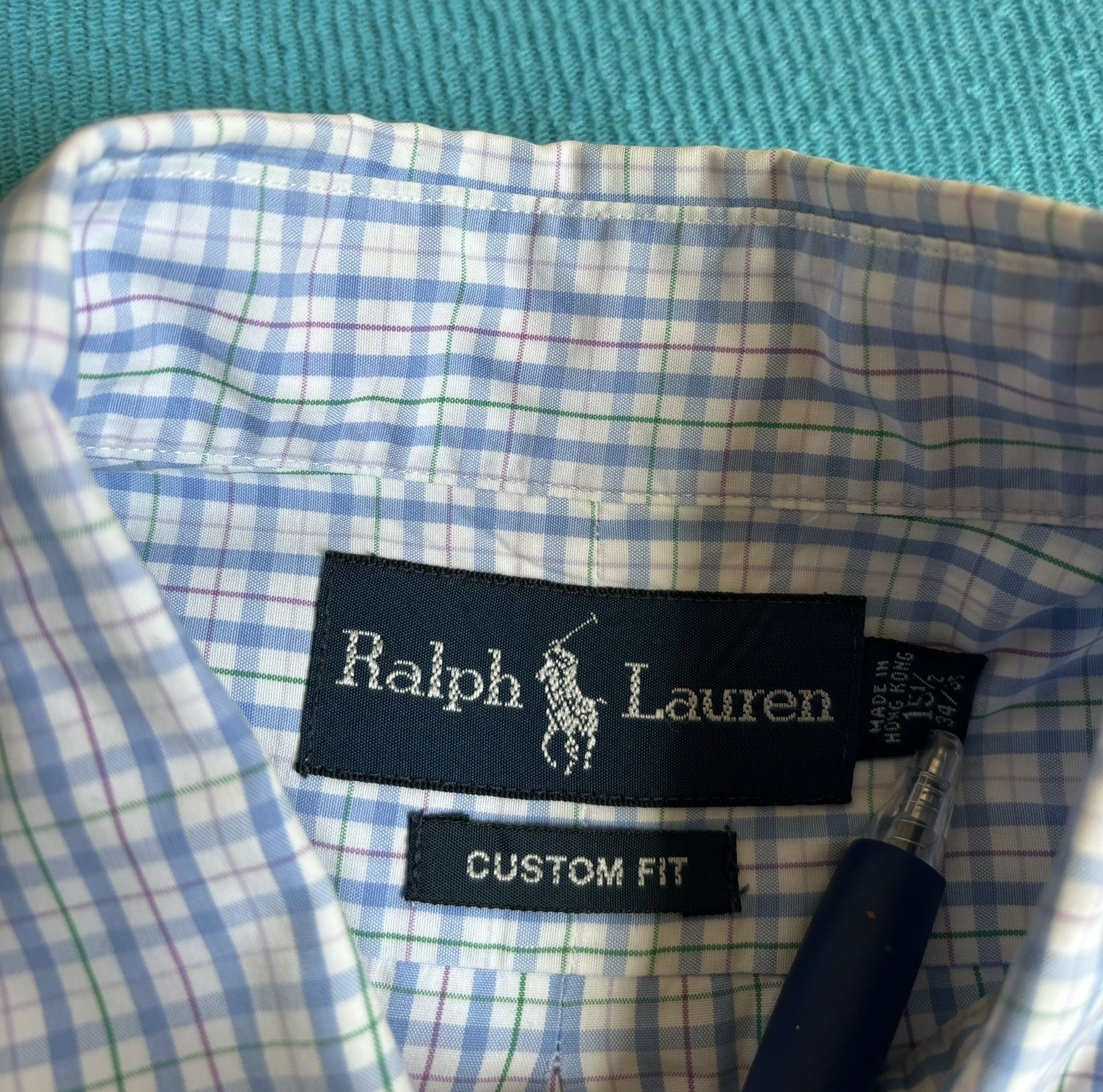 Ralph Lauren × Vintage Ralph Lauren vintage 80s blue shirt, blue pony size. 15/34 Size US L / EU 52-54 / 3 - 10 Thumbnail