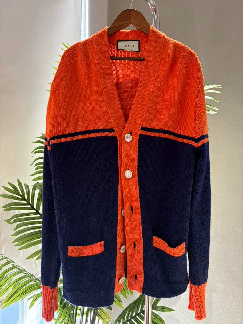 Gucci Gucci Color-blocked knitted cardigan jacket 2502-Nextarrow Size US XL / EU 56 / 4 - 1 Thumbnail