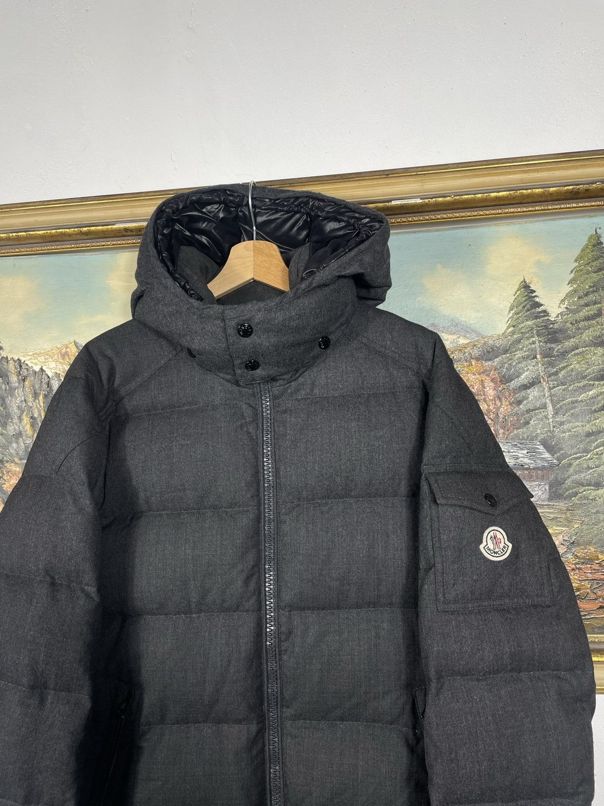 Designer × Moncler Moncler Montgenevre Giubbotto Grey Puffer Hoodie Size US XL / EU 56 / 4 - 5 Thumbnail