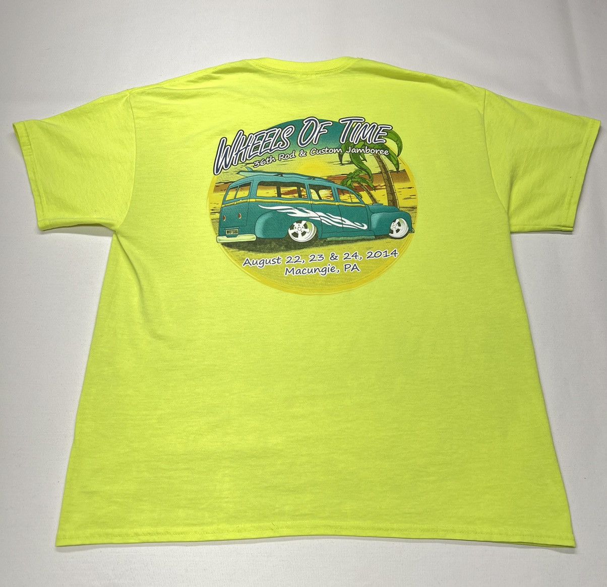 Vintage Car Tee Shirt Yellow Hot Rod Classic Custom Auto Graphic Size US XL / EU 56 / 4 - 1 Thumbnail