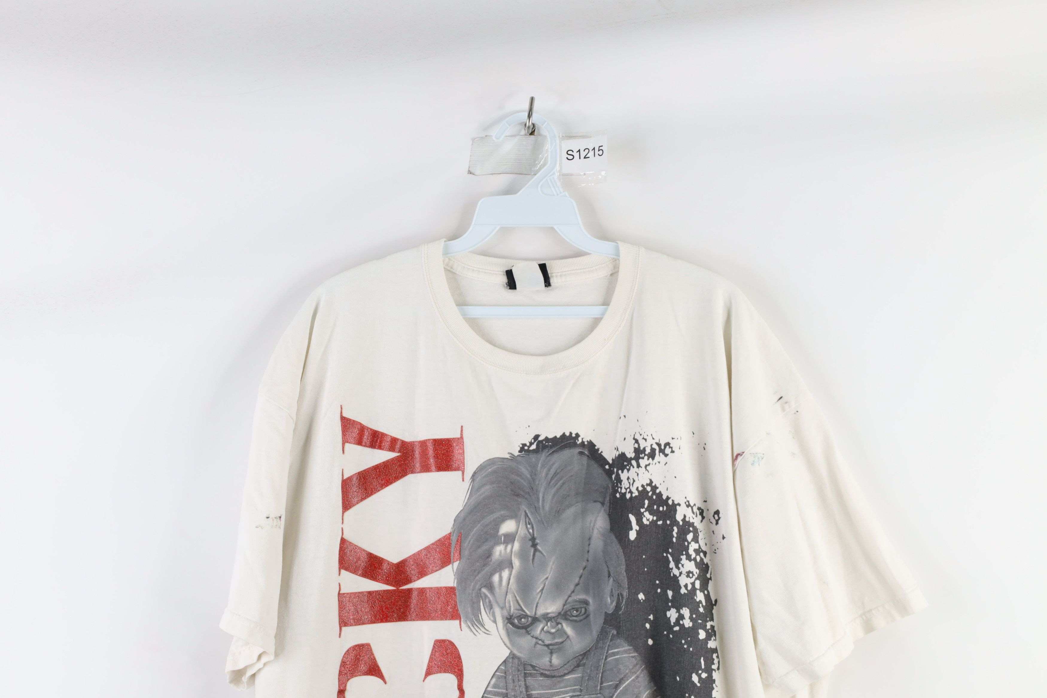 Vintage Vintage 90s Bride of Chucky Movie Halloween T-Shirt White Size US XL / EU 56 / 4 - 2 Thumbnail