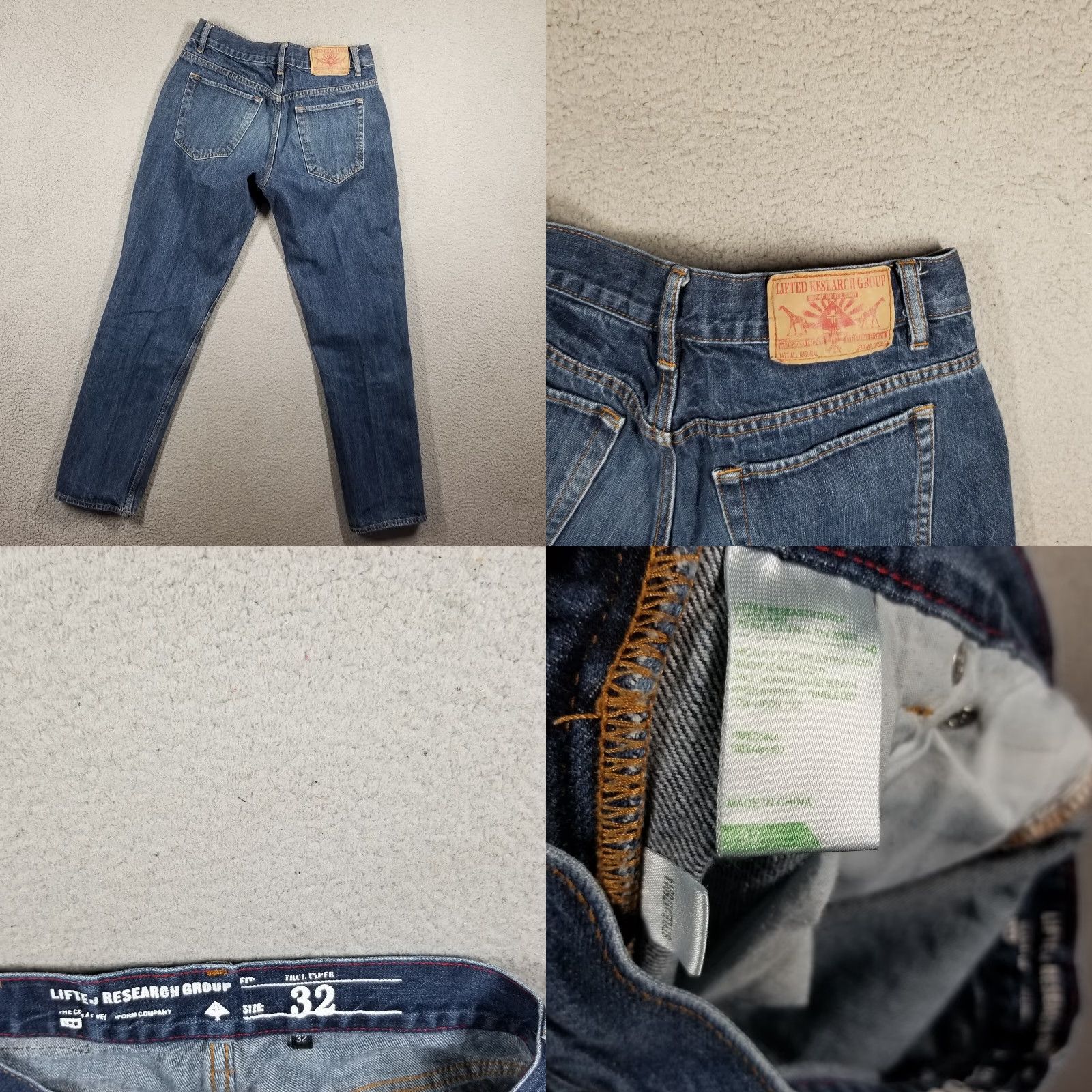 Denime LRG Jeans Mens 32 Blue Denim True Tapered Skater 90s Y2K Size US 32 / EU 48 - 8 Thumbnail