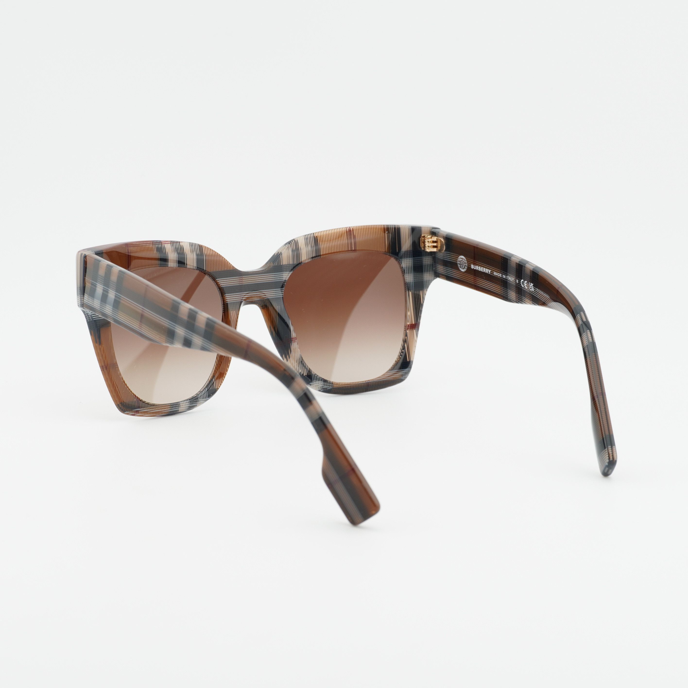 Burberry Burberry BE4364 396713 Sunglasses Check Brown Square Frame Size ONE SIZE - 5 Thumbnail