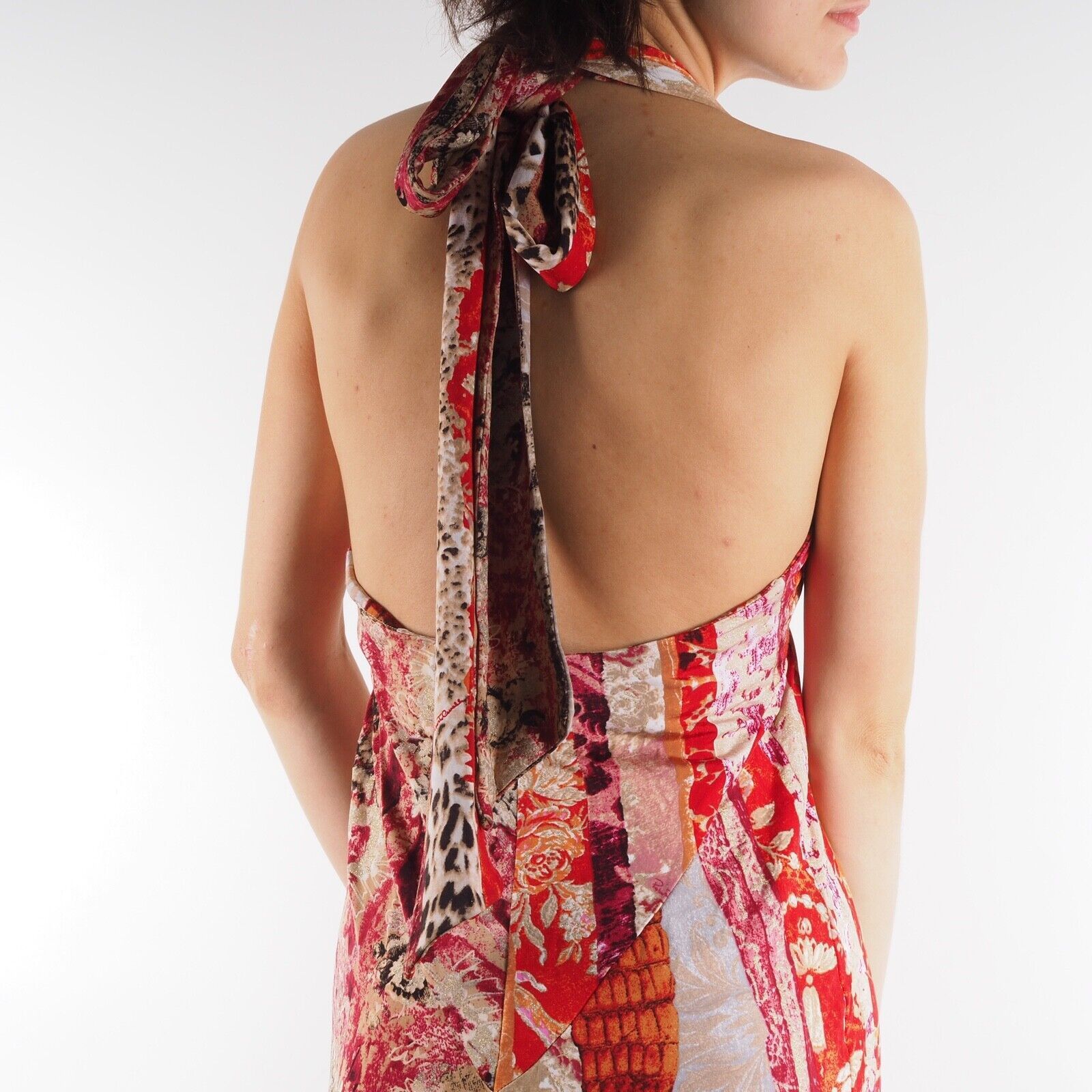 Roberto Cavalli Roberto Cavalli Vintage Floral Print Halter Midi Dress Size L / US 10 / IT 46 - 3 Thumbnail