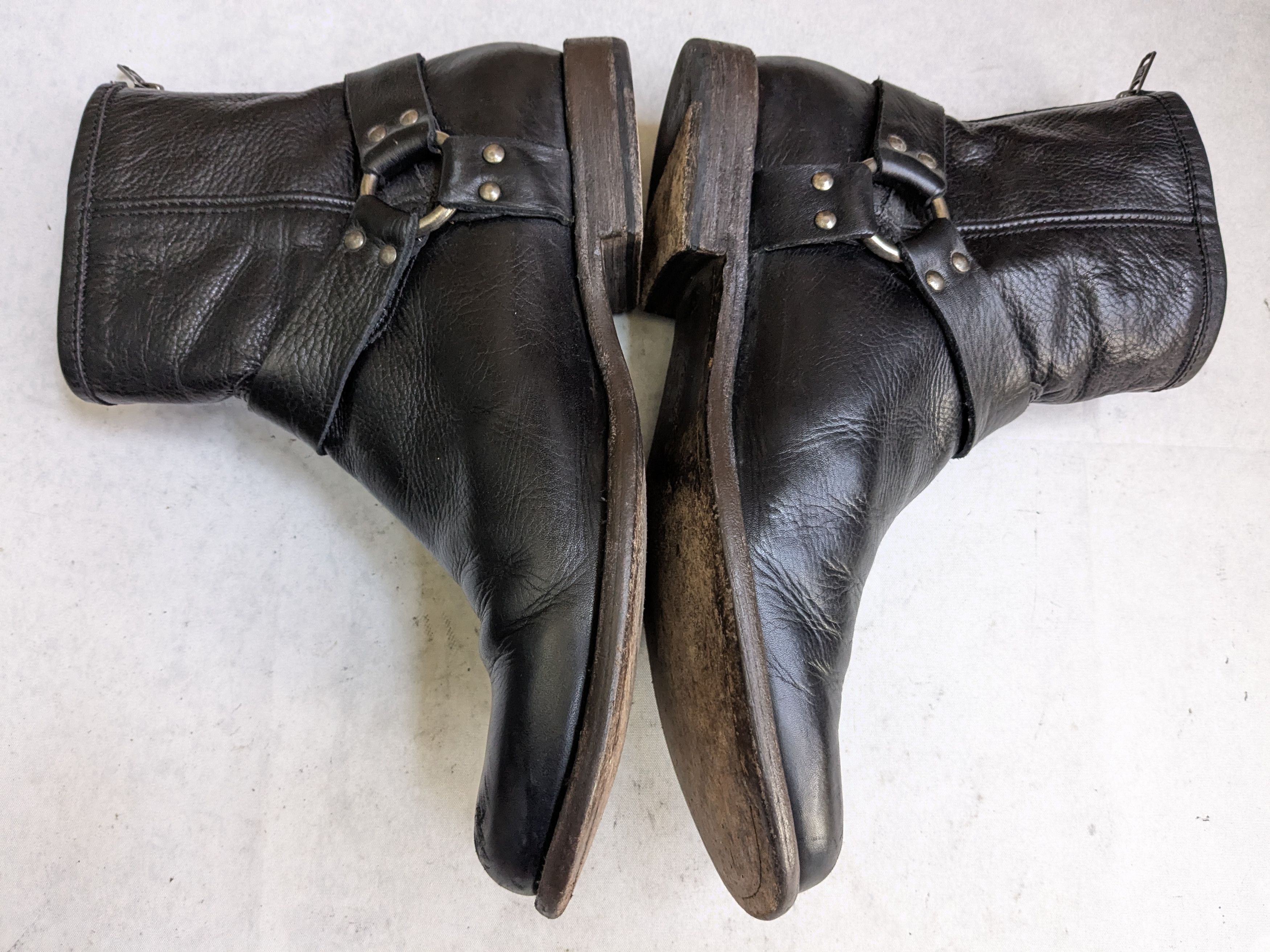 Frye Frye Harness Boots Black 9.5 D Leather Buckle Size US 9.5 / EU 42-43 - 12 Thumbnail