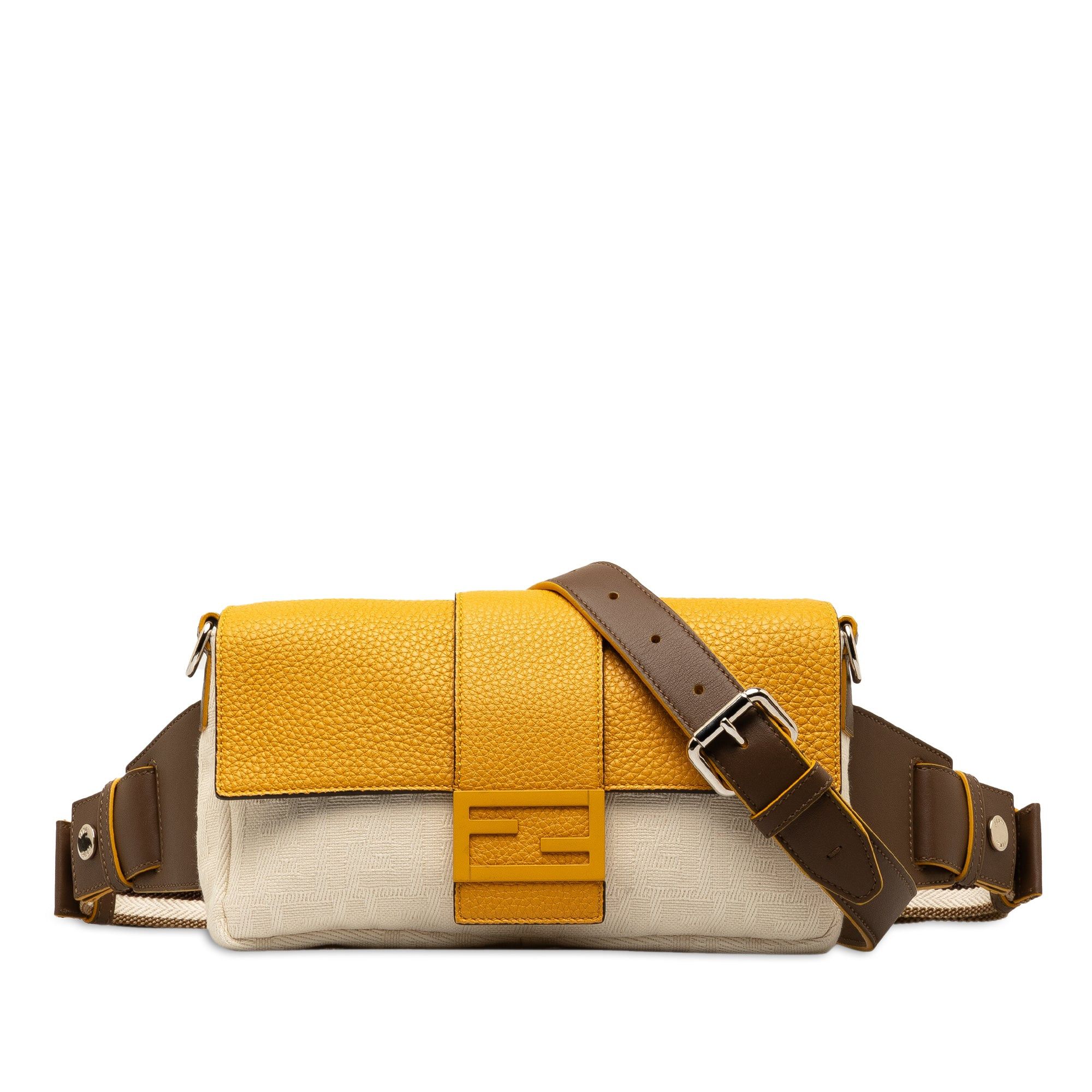 Fendi Fendi Zucca Canvas and Leather Convertible Baguette Brown Size ONE SIZE - 1 Thumbnail