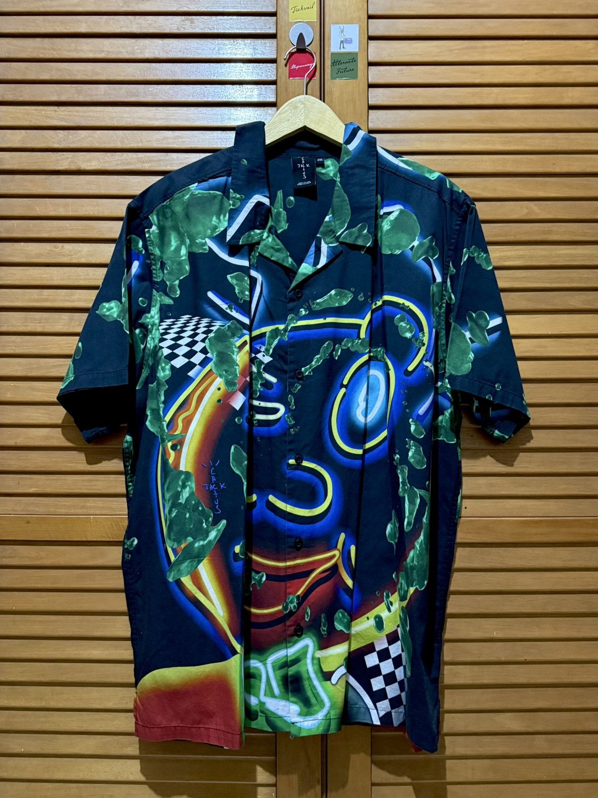 Travis Scott Travis Scott Cactus Jack Neon Sign Hawaiian Shirt Black Size US XXL / EU 58 / 5 - 2 Thumbnail
