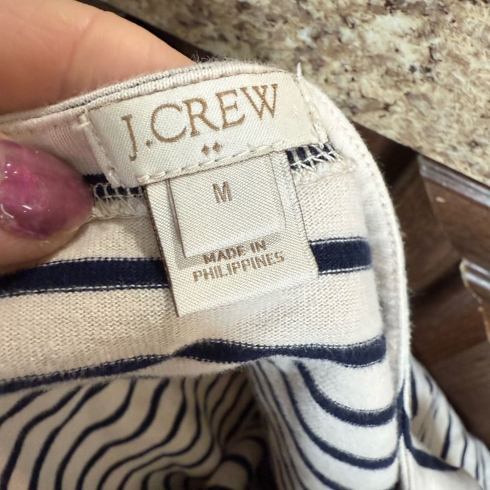 Other J. Crew Black and White Fitted Long Sleeve Tee Size M / US 6-8 / IT 42-44 - 6 Thumbnail