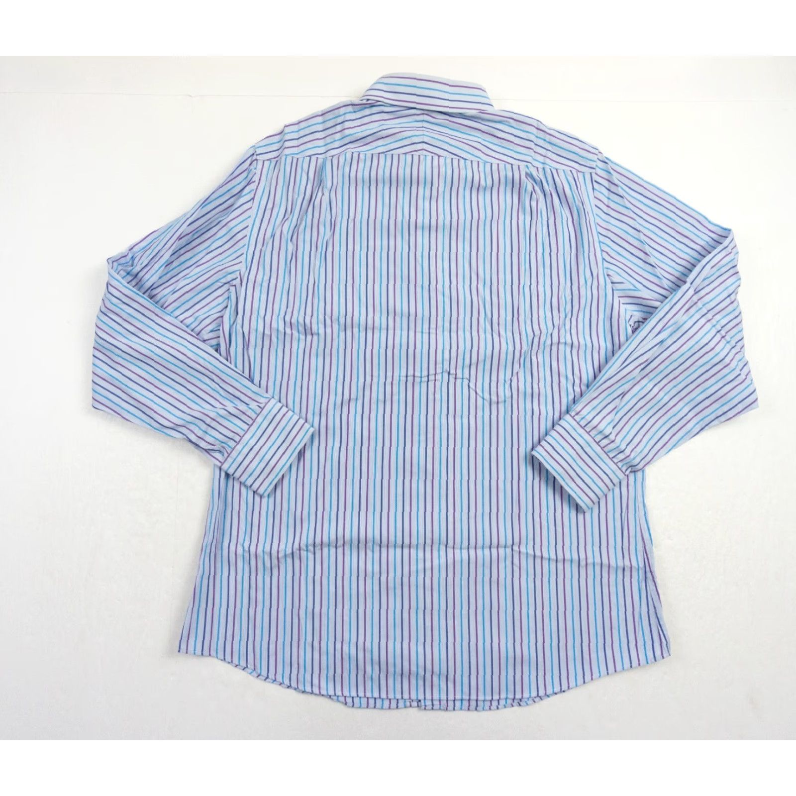 Charles Tyrwhitt Charles Tyrwhitt Shirt Mens 17 / 35 Blue Button Up Striped Non Iron Slim Fit Size US XL / EU 56 / 4 - 5 Thumbnail
