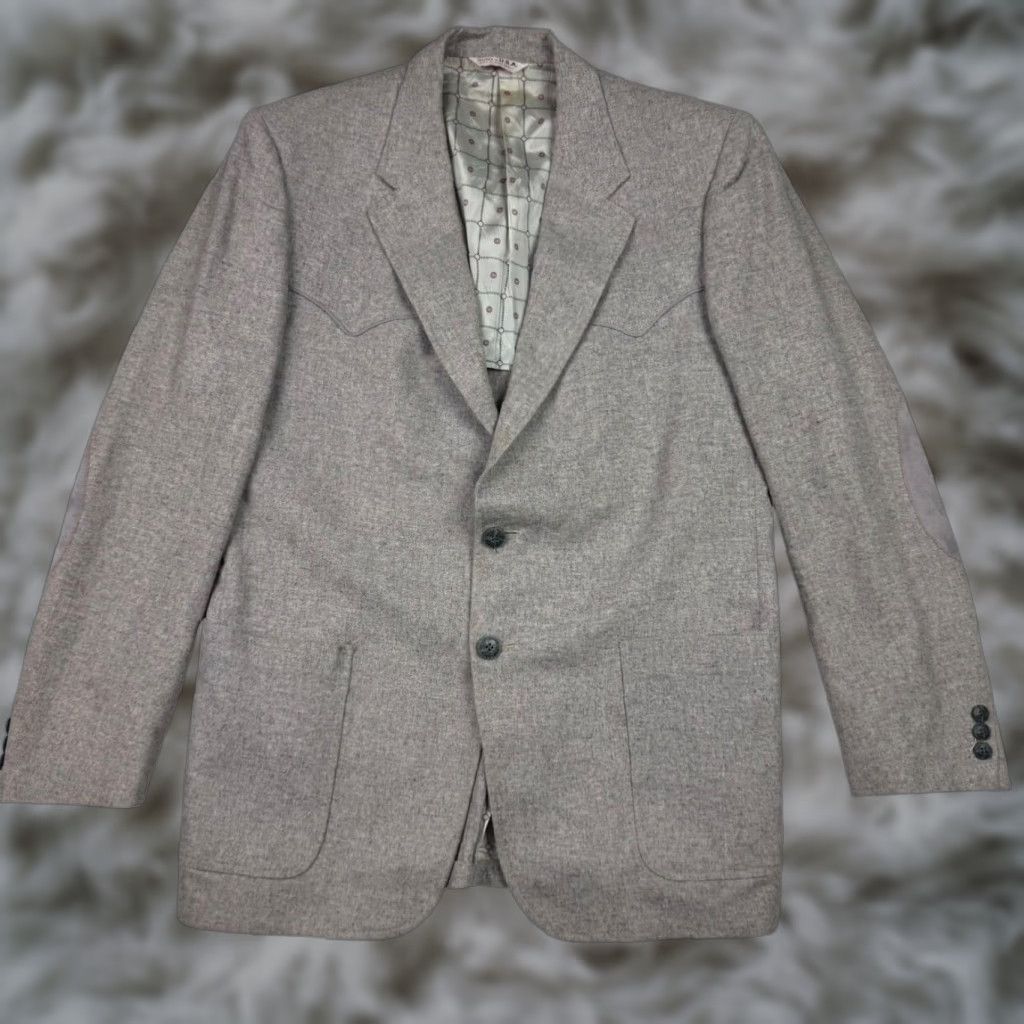 Vintage VTG Prestige West Men's Blazer Wool 2-Button Brown 40R Jacket Coat Adult Regular Notch Lapel Size 40R - 1 Thumbnail