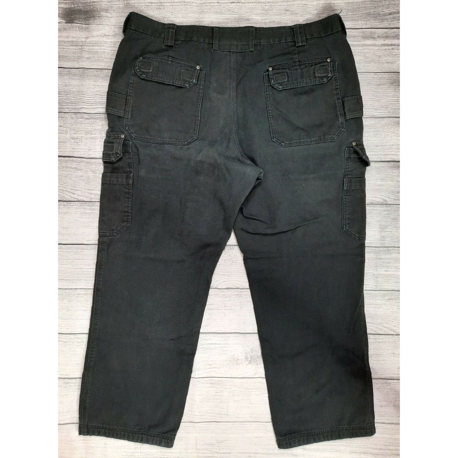 CO Duluth Trading Co Pants Men's 46x34 Black Canvas Work Cargo P1M Casual Cargo Pants Mens 46x34 Black Canvas Workwear Size US 44 / EU 60 - 2 Thumbnail