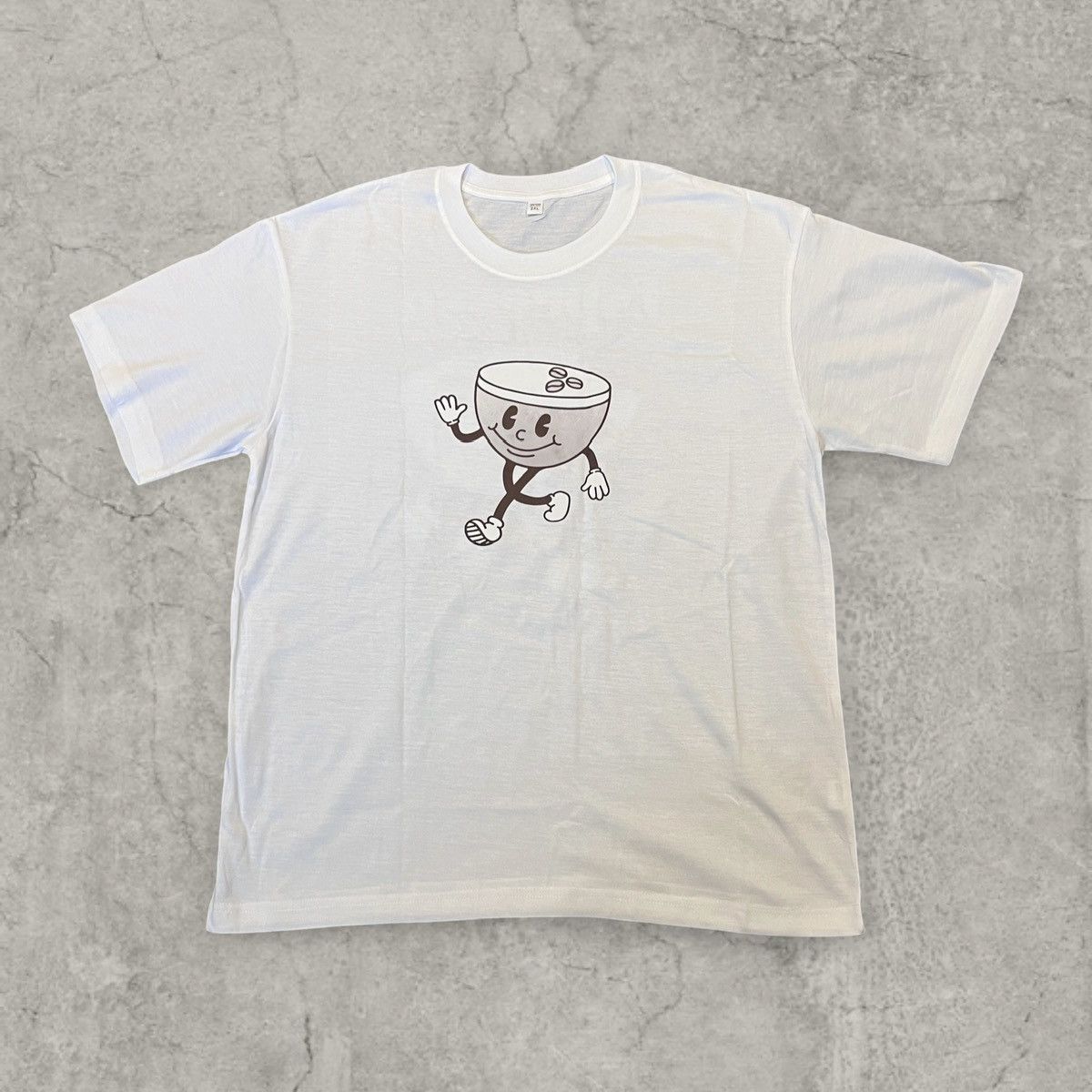 Japanese Brand Vintage style tshirt in white, Espresso Coffee. Size L Size US M / EU 48-50 / 2 - 3 Thumbnail