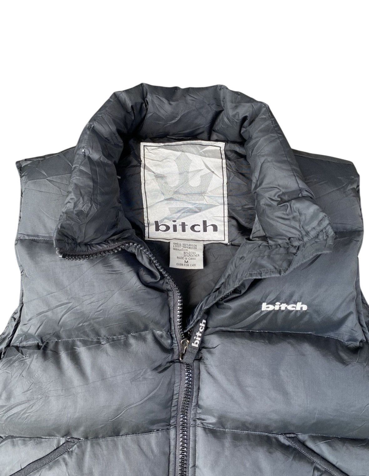 Hook-Ups Vintage 90s Bitch Skateboard Down Puffer vest jacket Size US M / EU 48-50 / 2 - 3 Thumbnail
