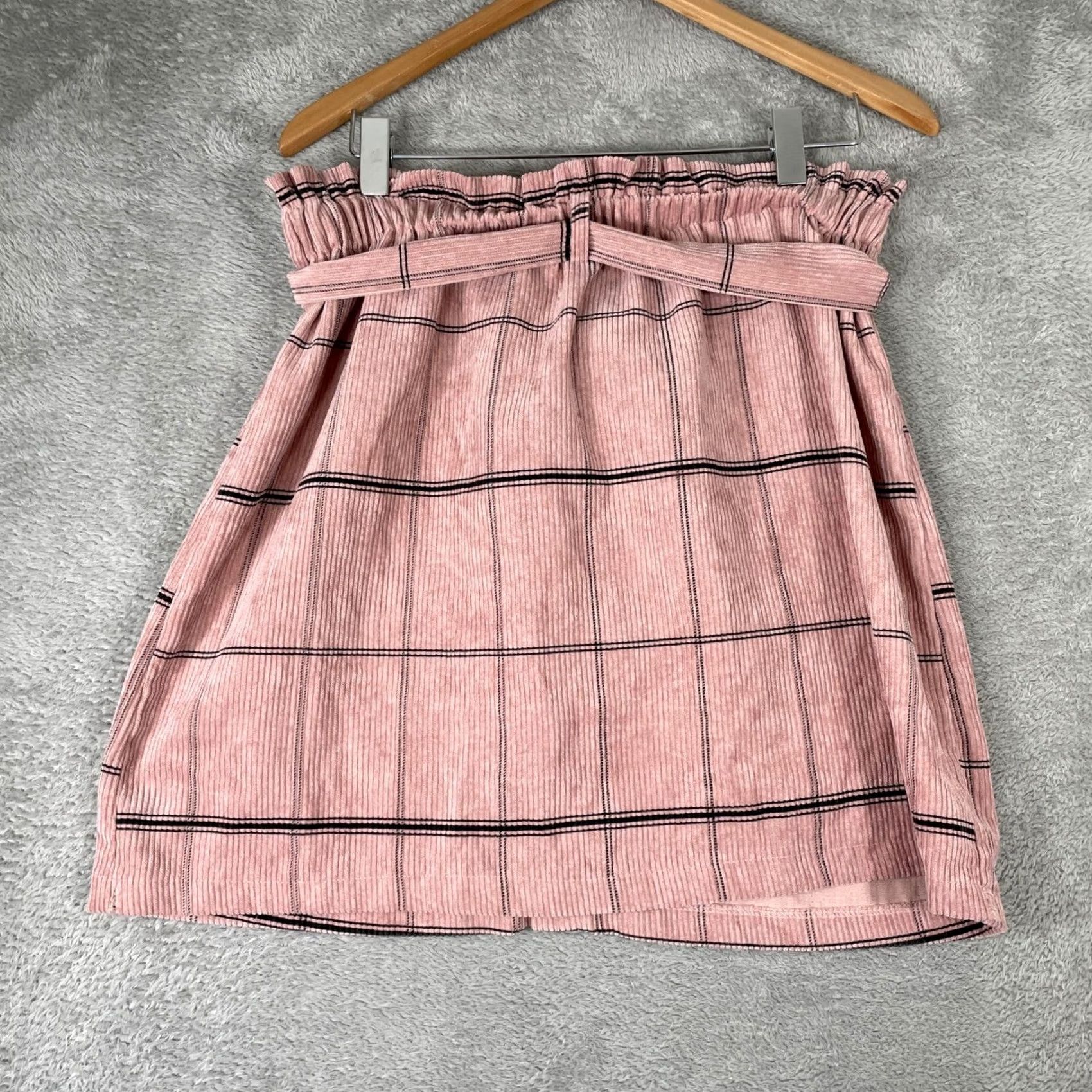Pinko Have Corduroy Mini Skirt - Womens Pink Plaid Size 36" / US 14 / IT 50 - 2 Thumbnail