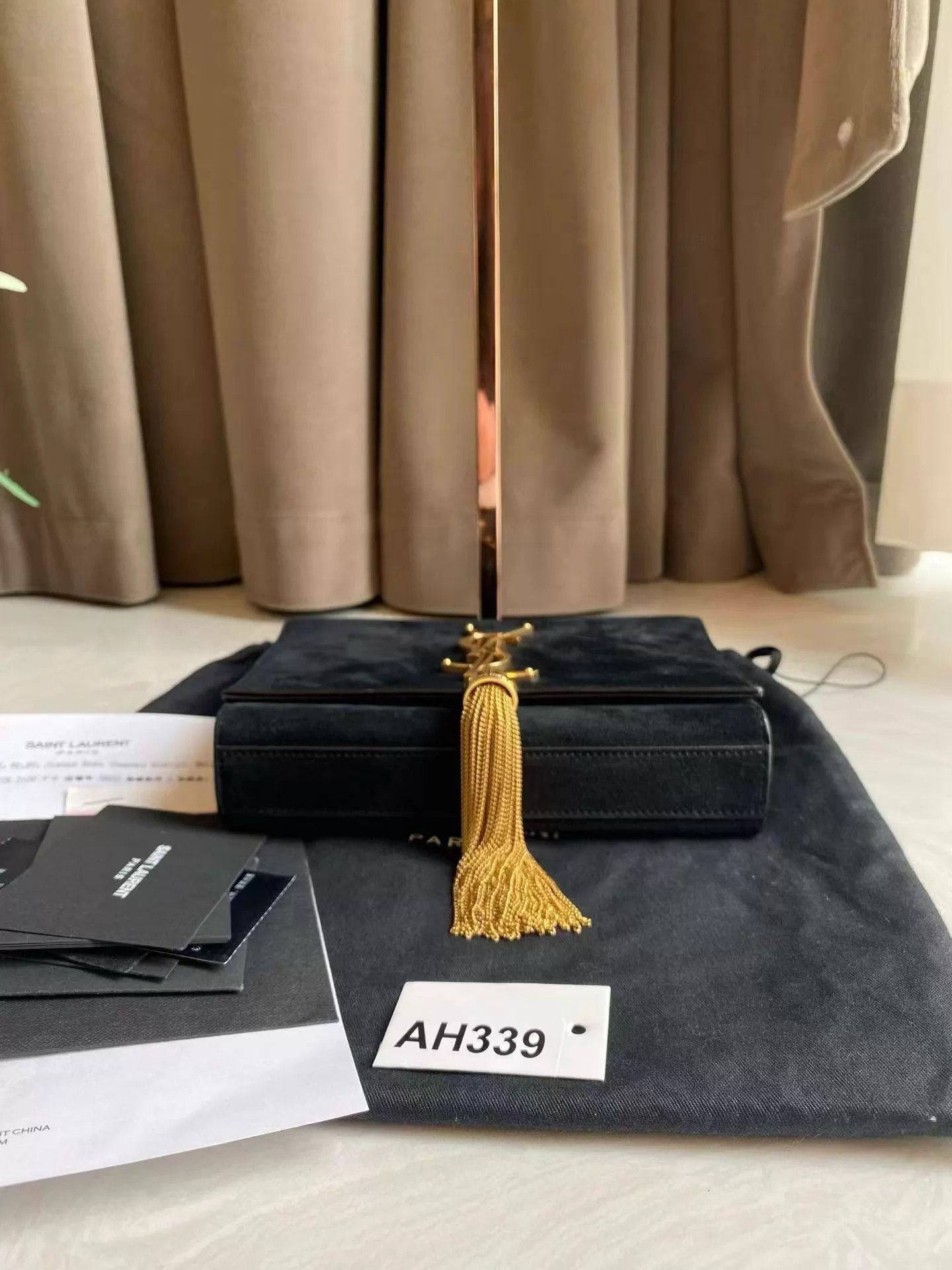 Saint Laurent Paris YSL suede tassel mini bag 17x4x12 good cond dust bag & rec Size ONE SIZE - 7 Thumbnail