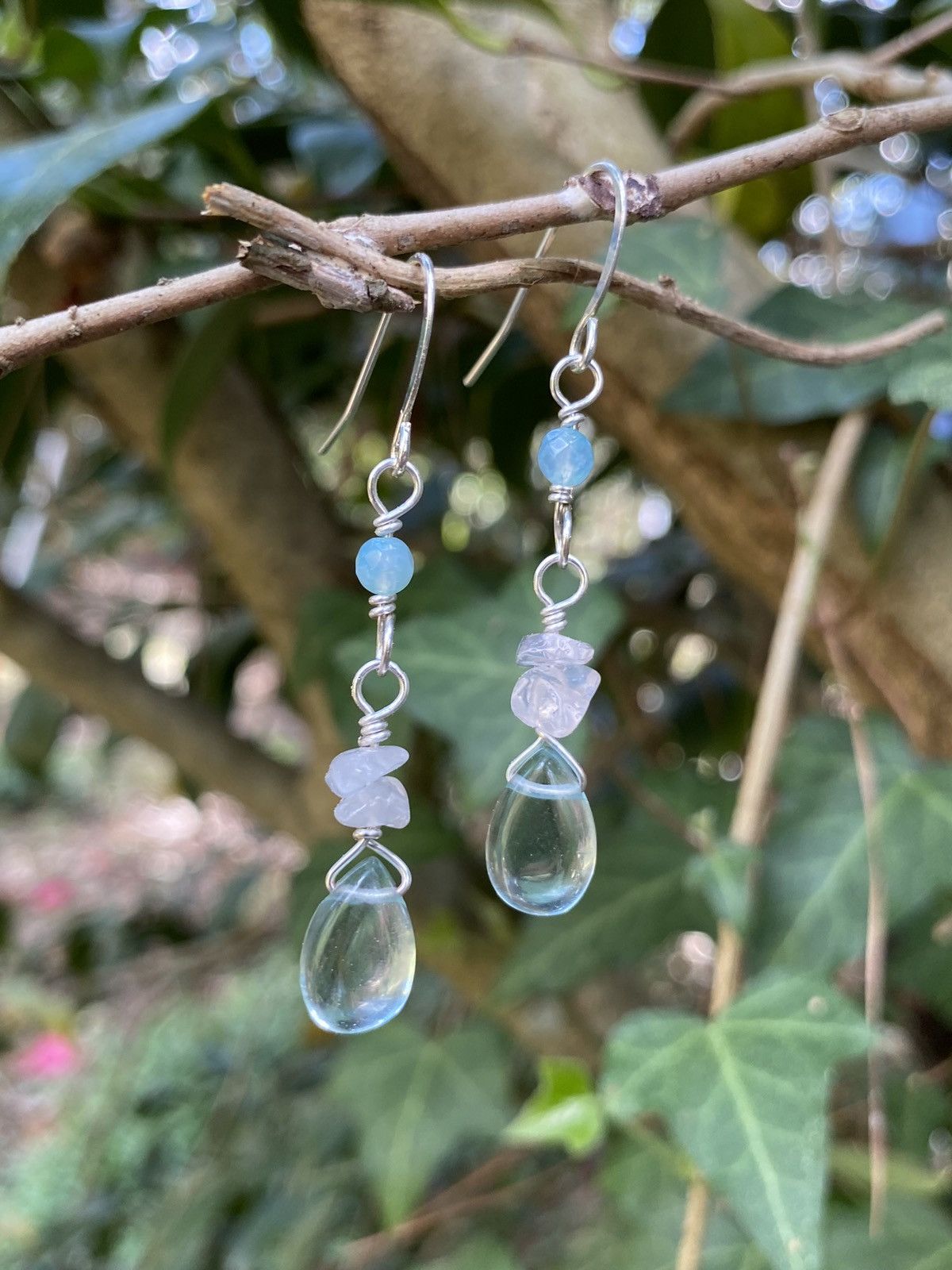 Handmade Aquamarine Drop Earrings Size ONE SIZE - 2 Thumbnail