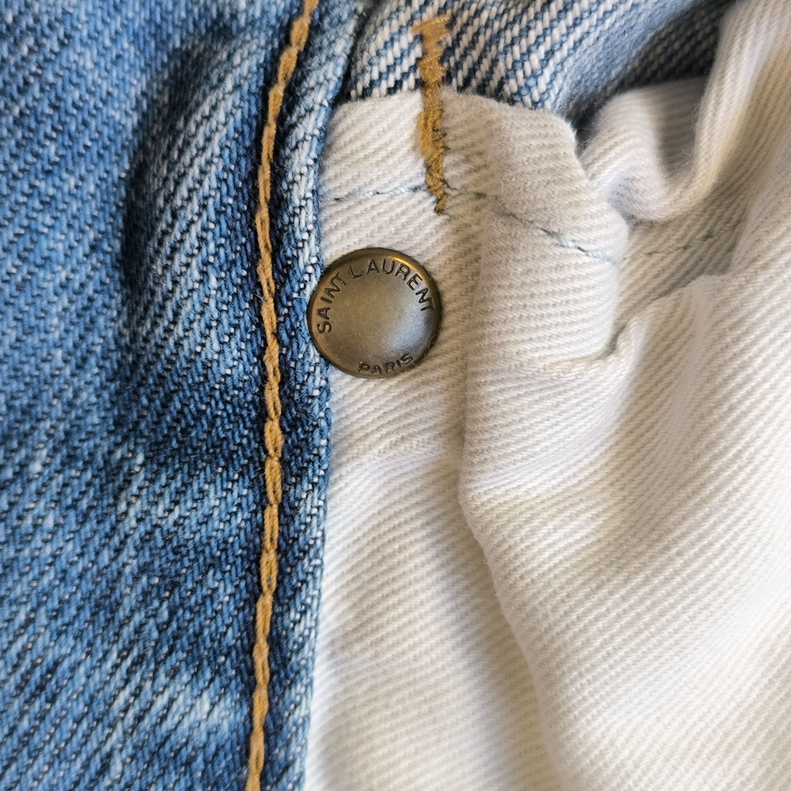Saint Laurent Paris Saint Laurent Light Wash Distressed Jeans Made in Japan Size US 32 / EU 48 - 8 Thumbnail