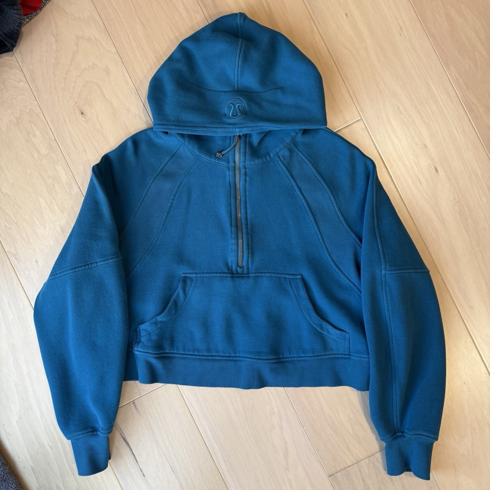 Lululemon Lululemon Scuba Half Zip Hoodie M/L Blue Hooded Fleece Size M / US 6-8 / IT 42-44 - 2 Thumbnail