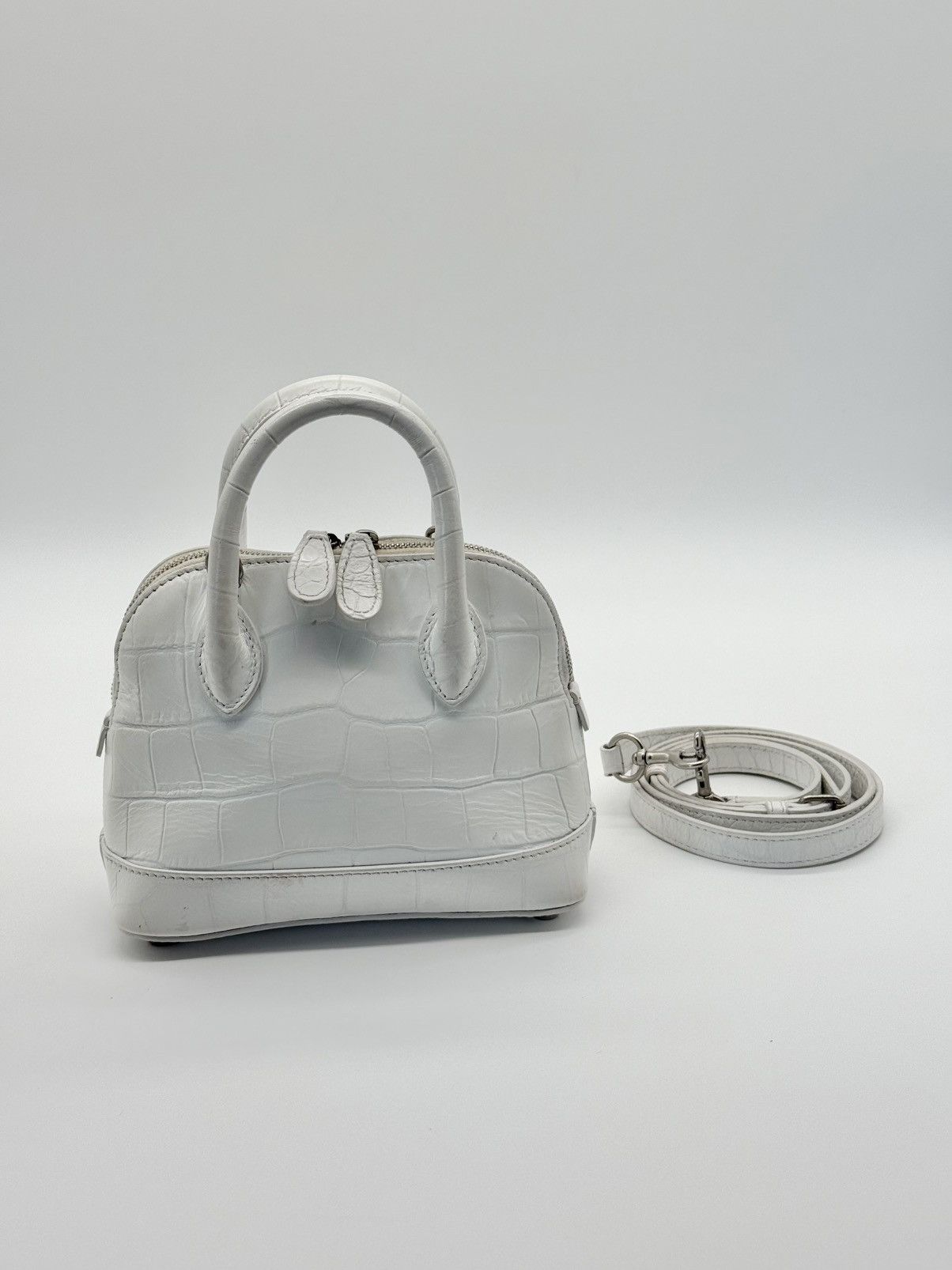 Balenciaga Balenciaga White Crocodile Ville Top Handle Bag Size ONE SIZE - 2 Thumbnail
