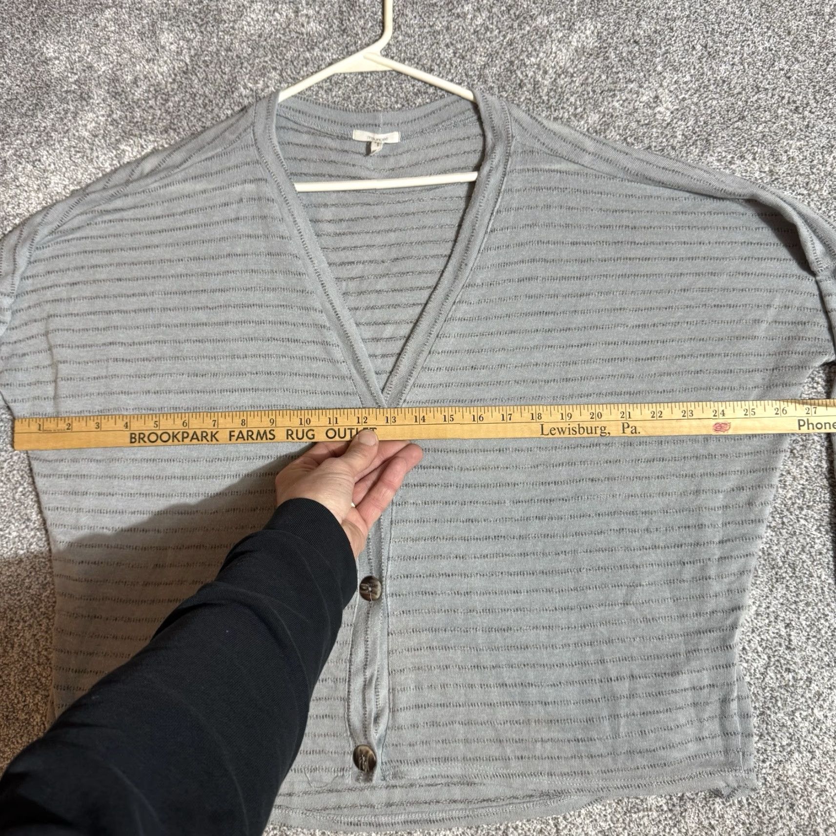 Vintage Maurices Cardigan Sweater Womens XL Light Academia Coastal Grandmacore USA Gray Dolman Sleeve V-Neck Knit Lightweight Regular Size XL / US 12-14 / IT 48-50 - 4 Thumbnail