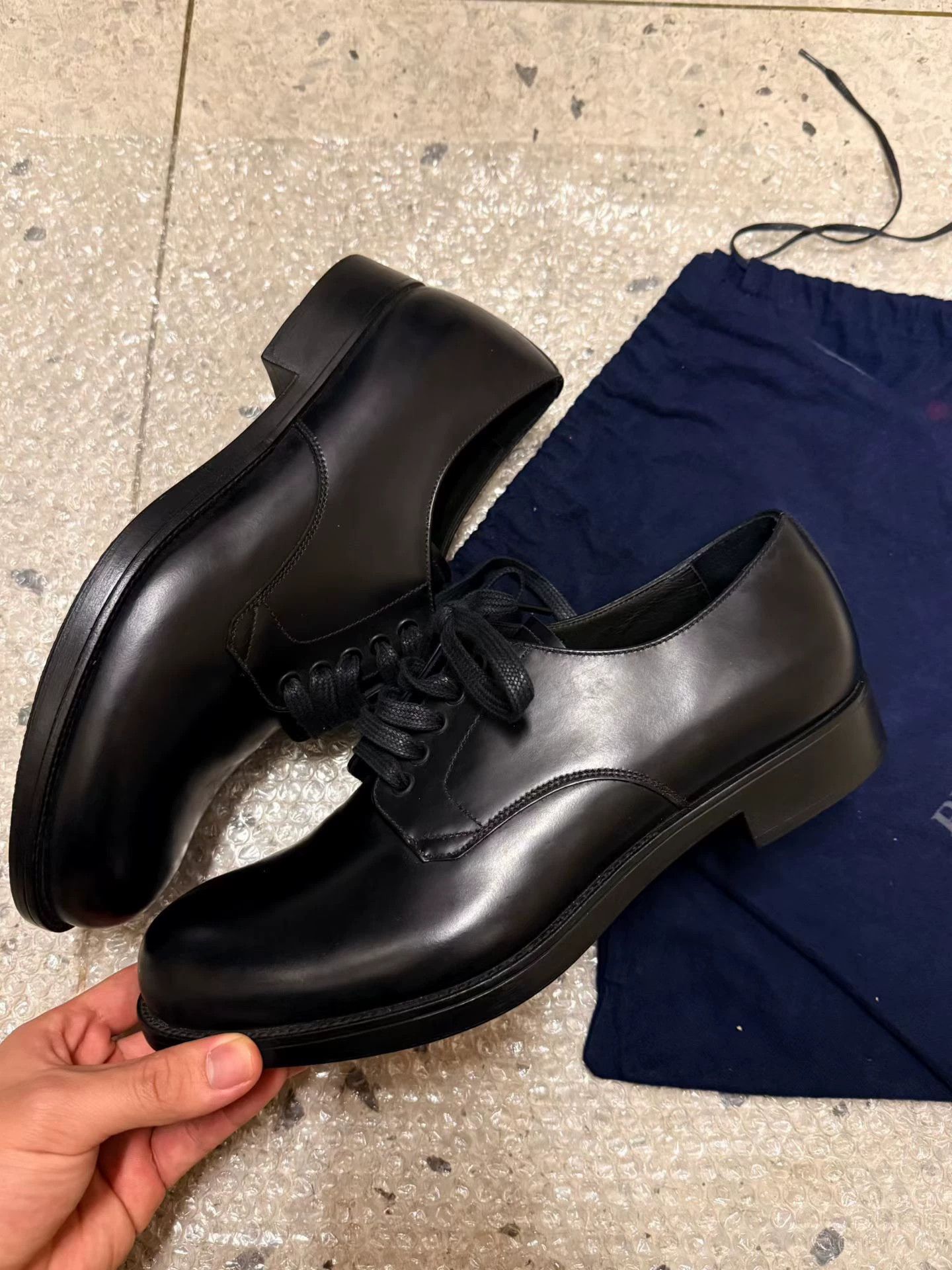 Prada Prada Black Pointed-Toe Derby Size US 10 / IT 40 - 4 Thumbnail