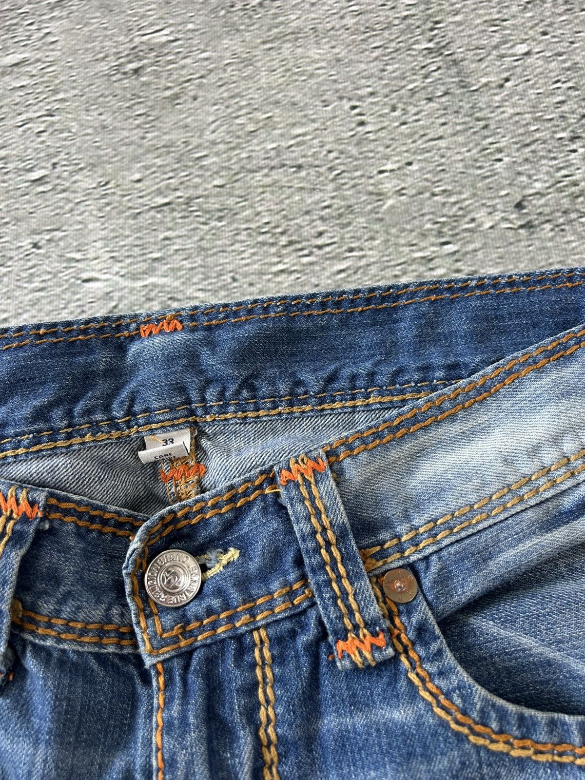 True Religion True Religion blue jeans thick stitching straight Y2K Size US 33 - 9 Thumbnail