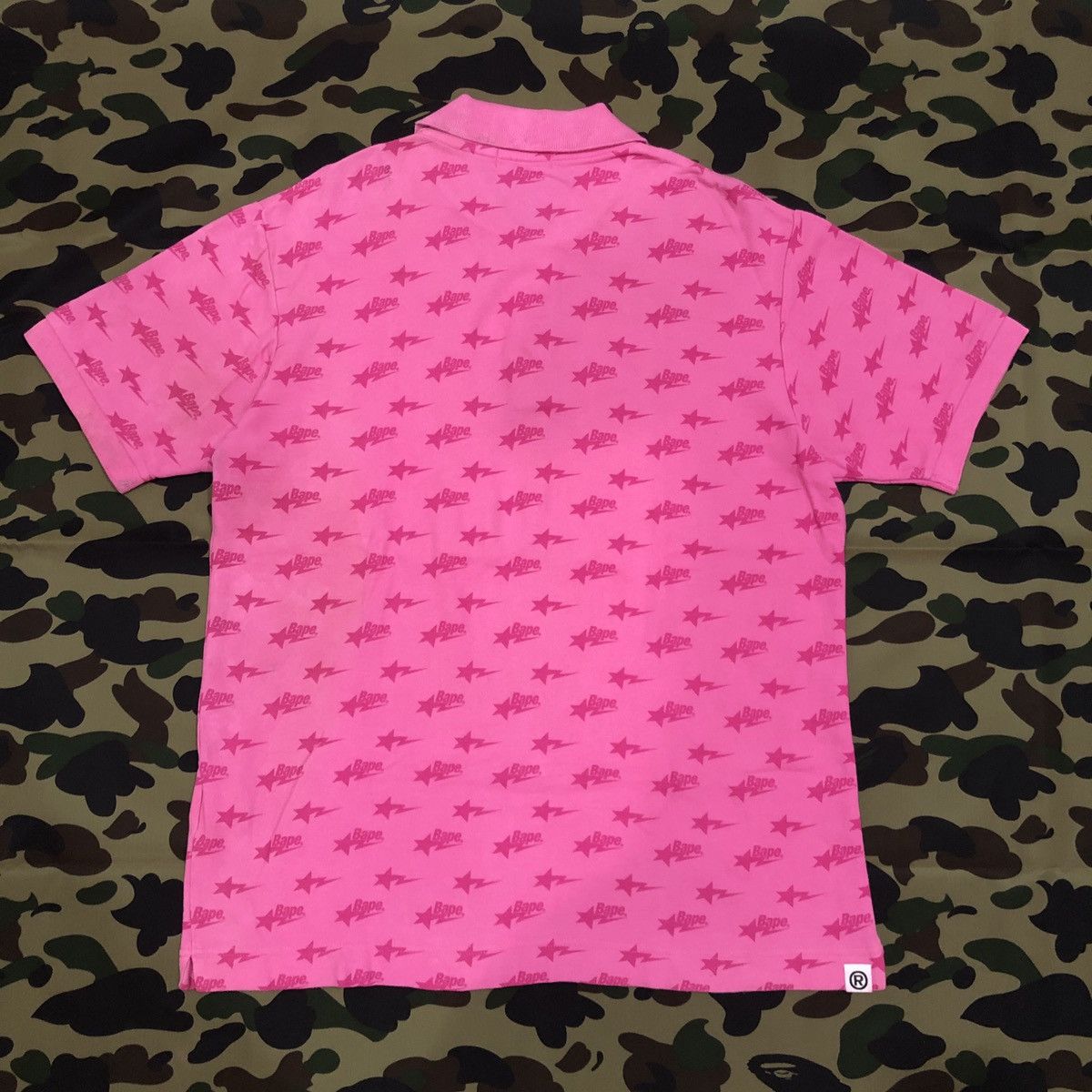 Bape Bape Sta Pattern Polo Shirts Size L Size US L / EU 52-54 / 3 - 10 Thumbnail