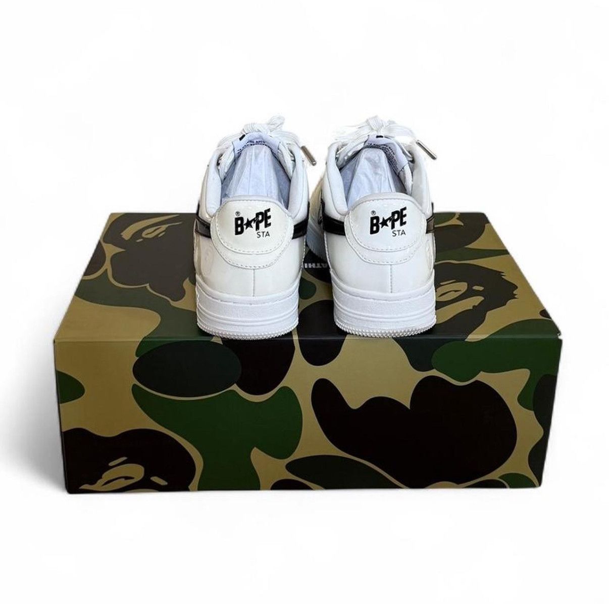 Bape Patent leather Bapesta #2 in white with black logo Size US 6.5 / IT 36.5 - 4 Thumbnail